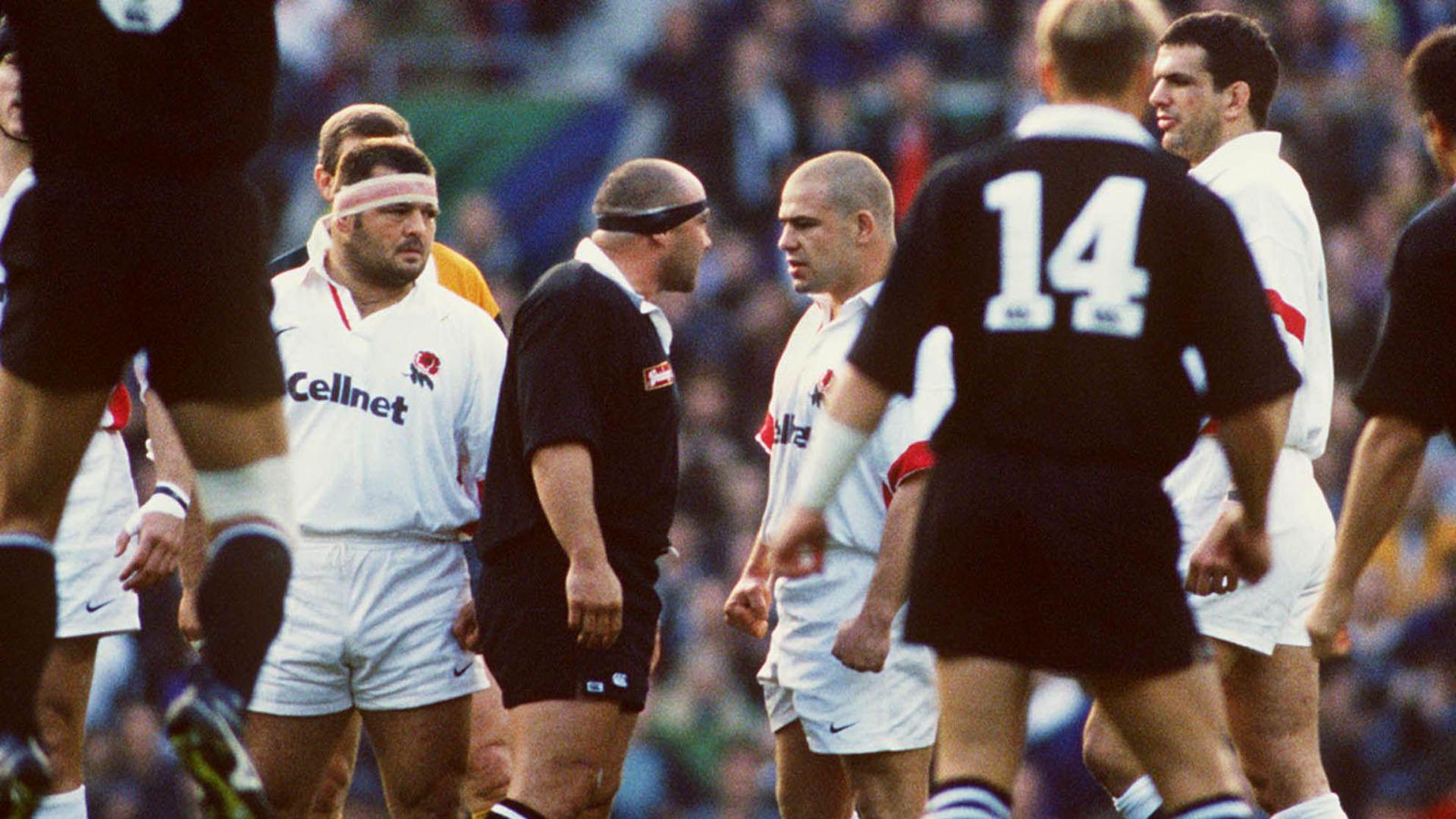 Richard Cockerill and Norm Hewitt square up in 1997