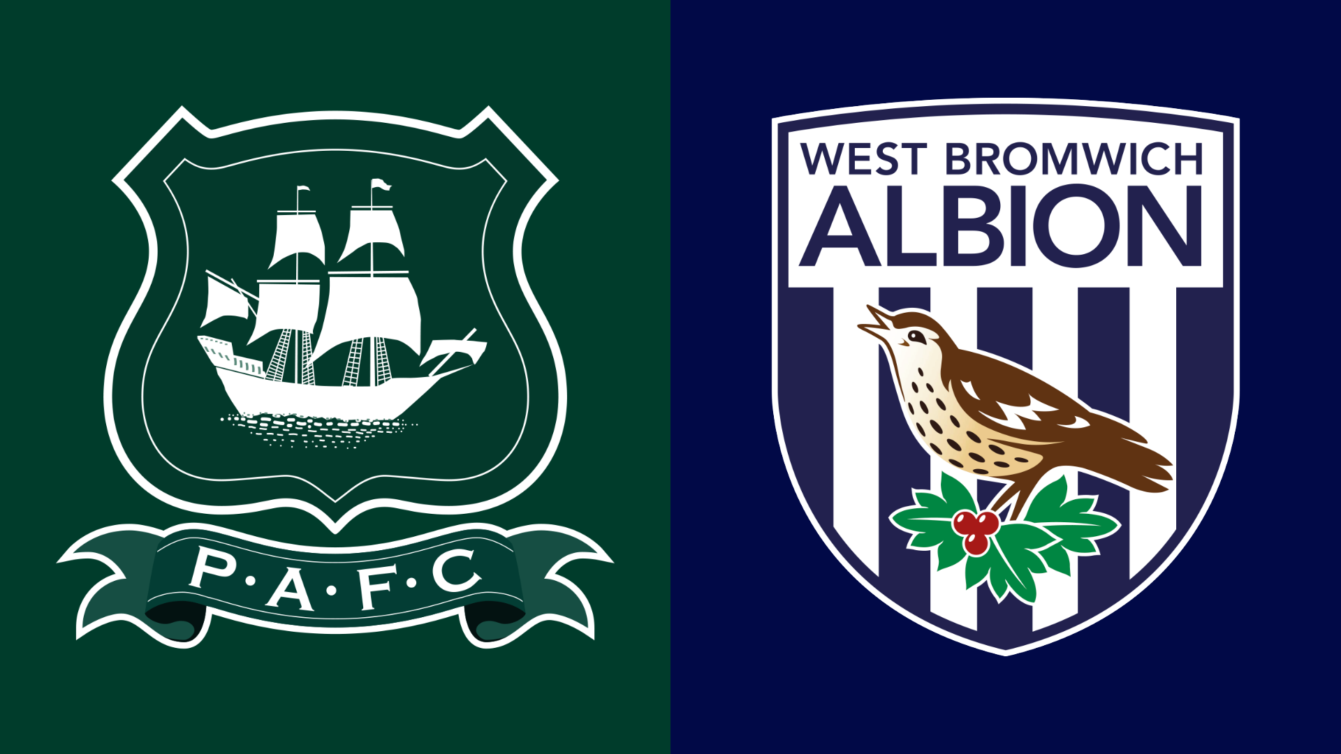 Plymouth Argyle and West Bromwich Albion club badges