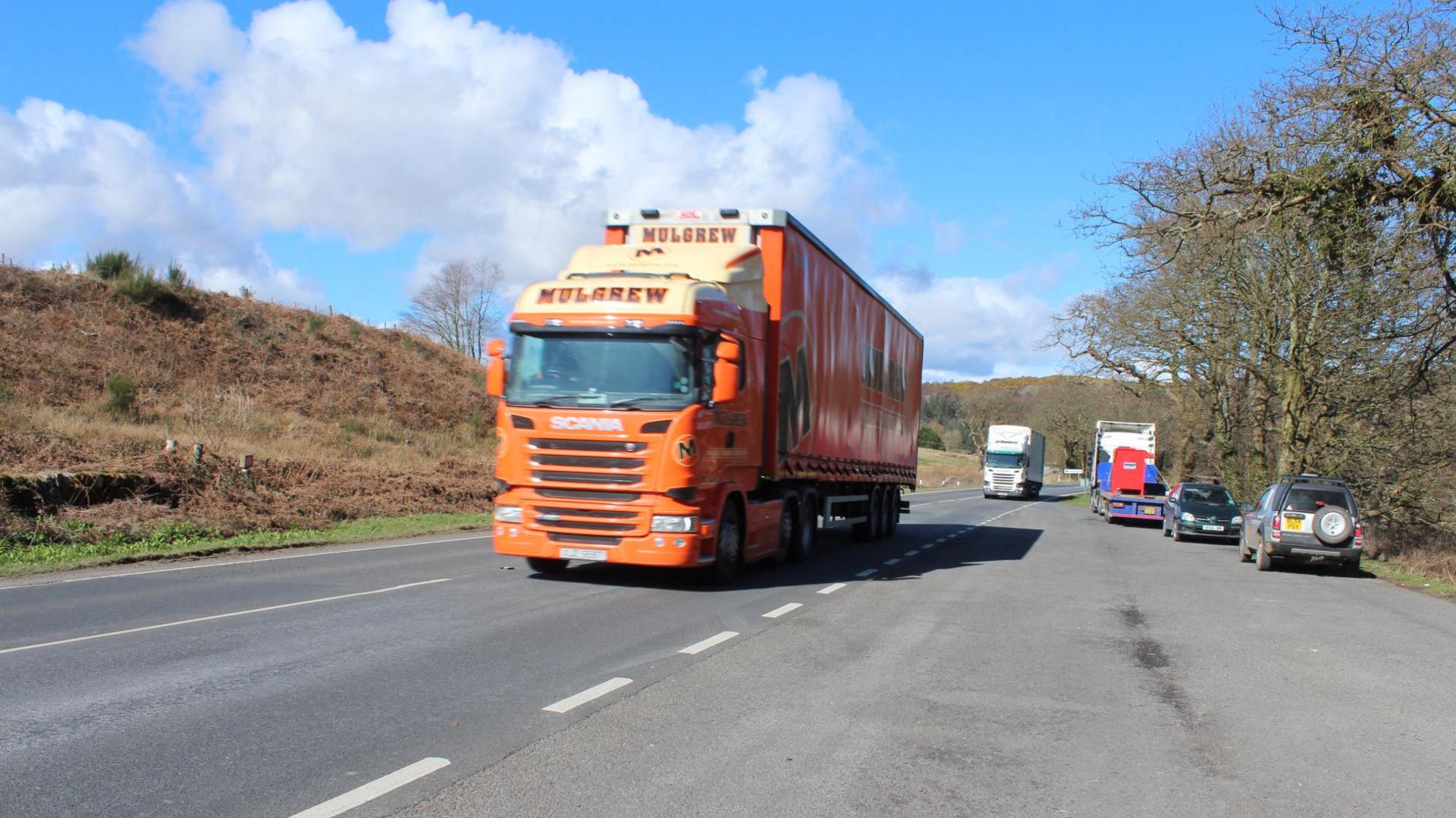 Lorry on A75