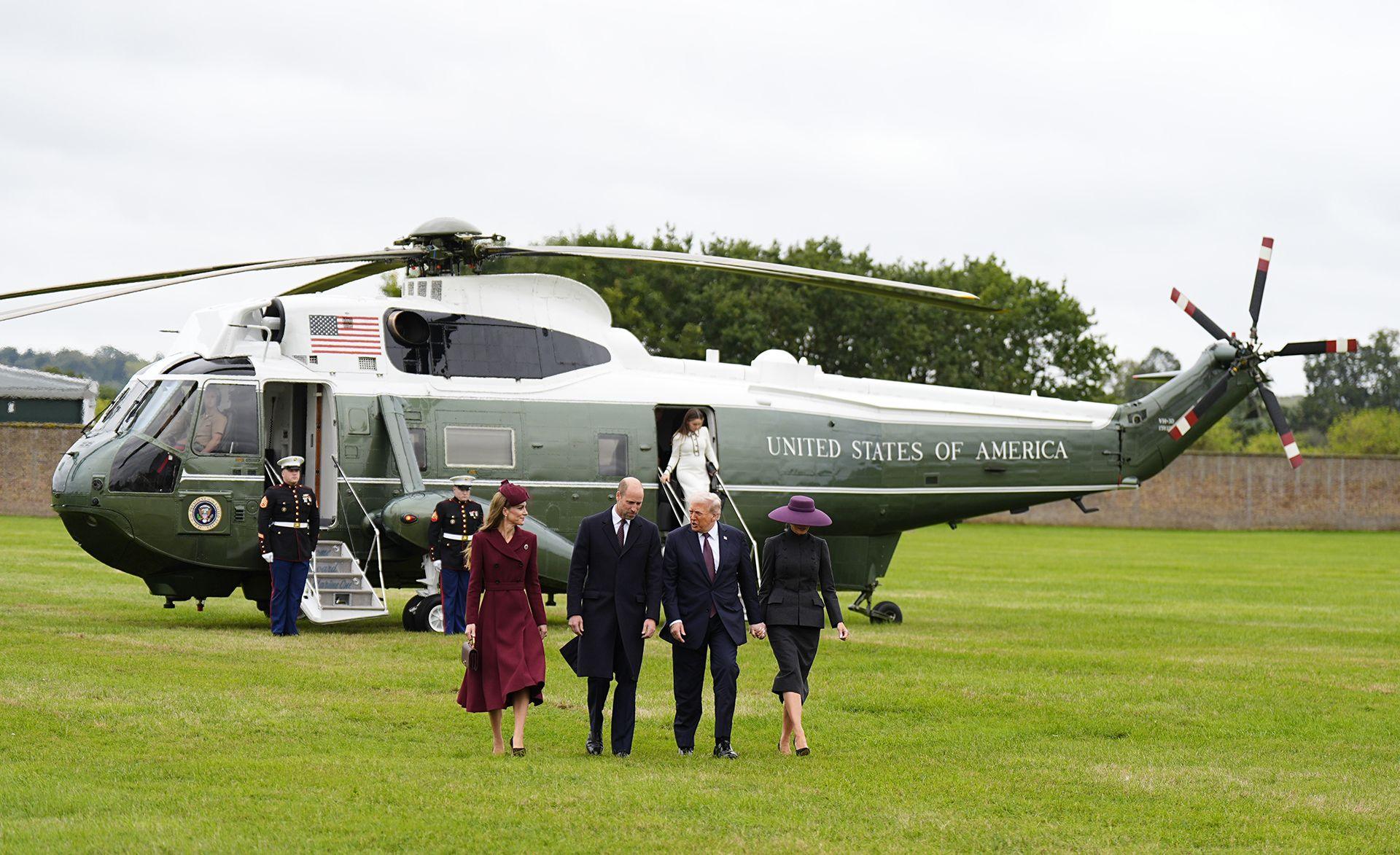 Catherine, Princess of Wales and William, Prince of Wales receive US President Donald Trump and First Lady Melania Trump at Windsor Castle on September 17, 2025 in Windsor, England. (Photo by Aaron Chown - WPA Pool/Getty Images)