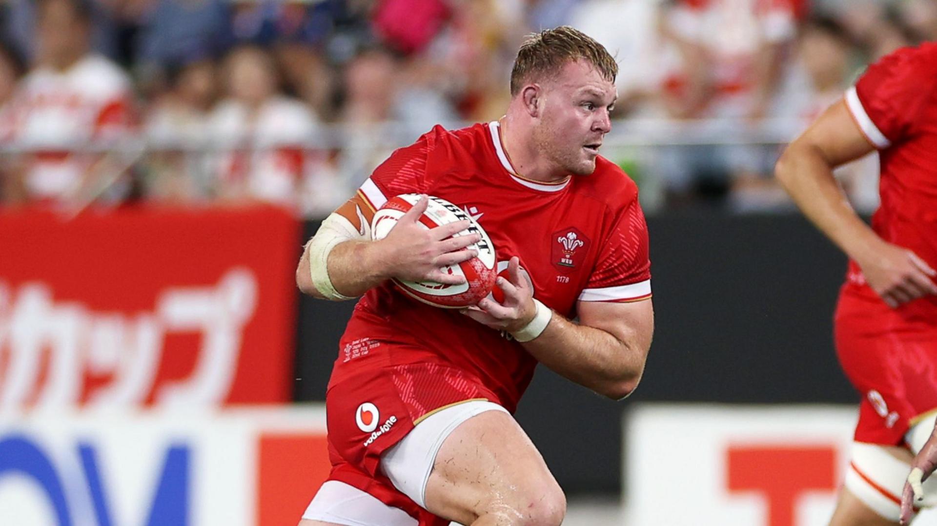 Wales' Dewi Lake carries the ball