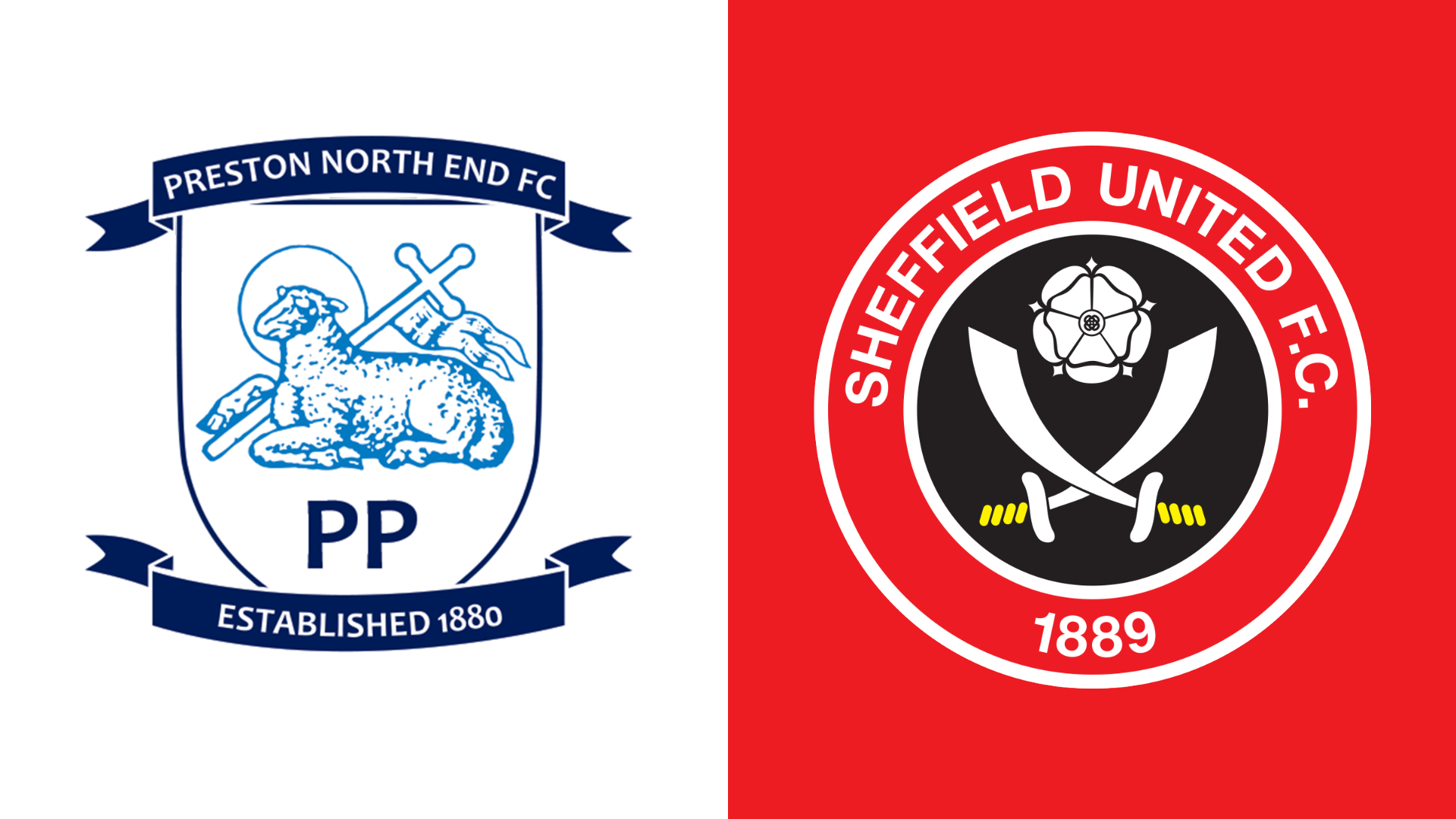 The Preston North End and Sheffield United club badges