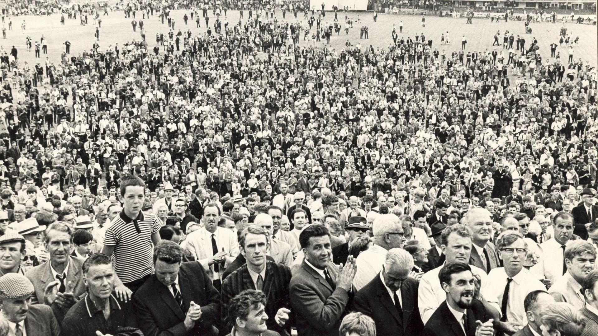 Crowds flocked to St Helen's to watch Glamorgan play Australia in 1964 and 1968