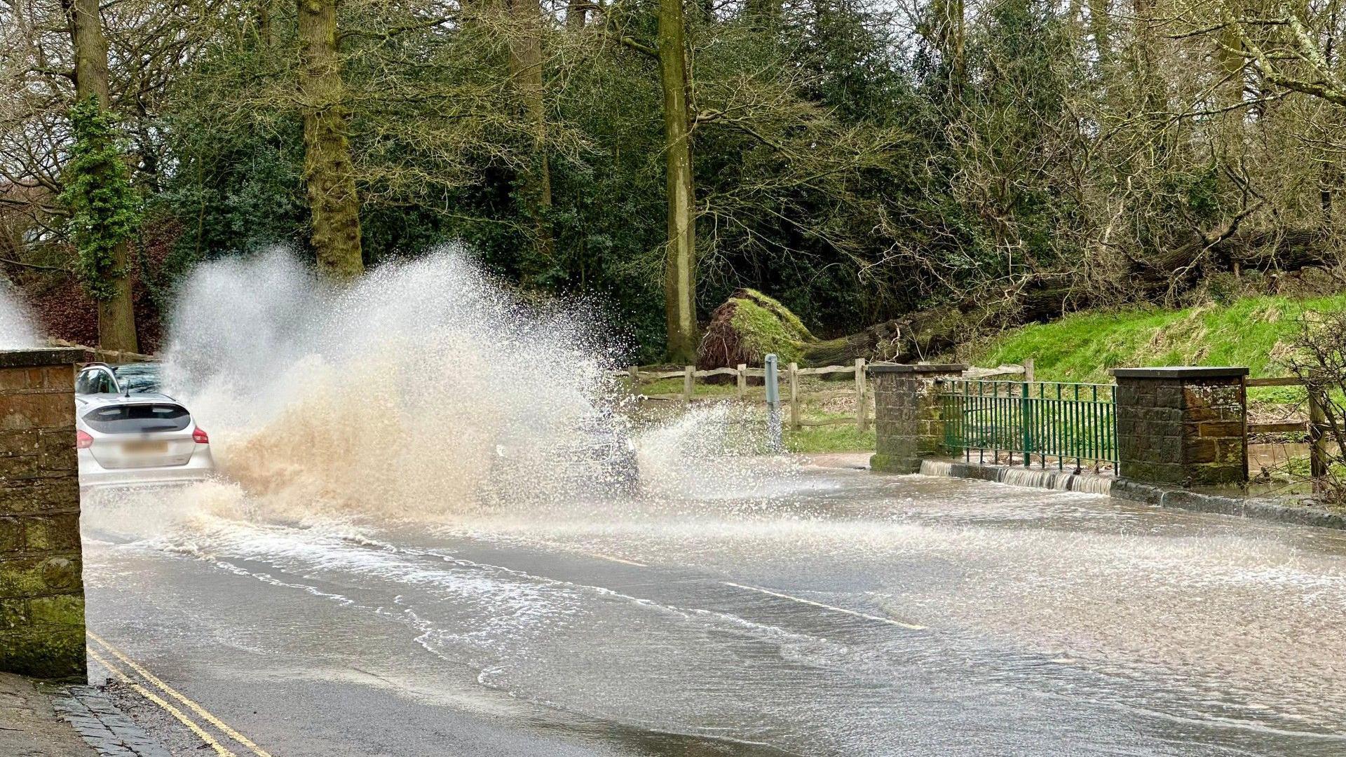 Rain spray in Kenilworth, Warwickshire