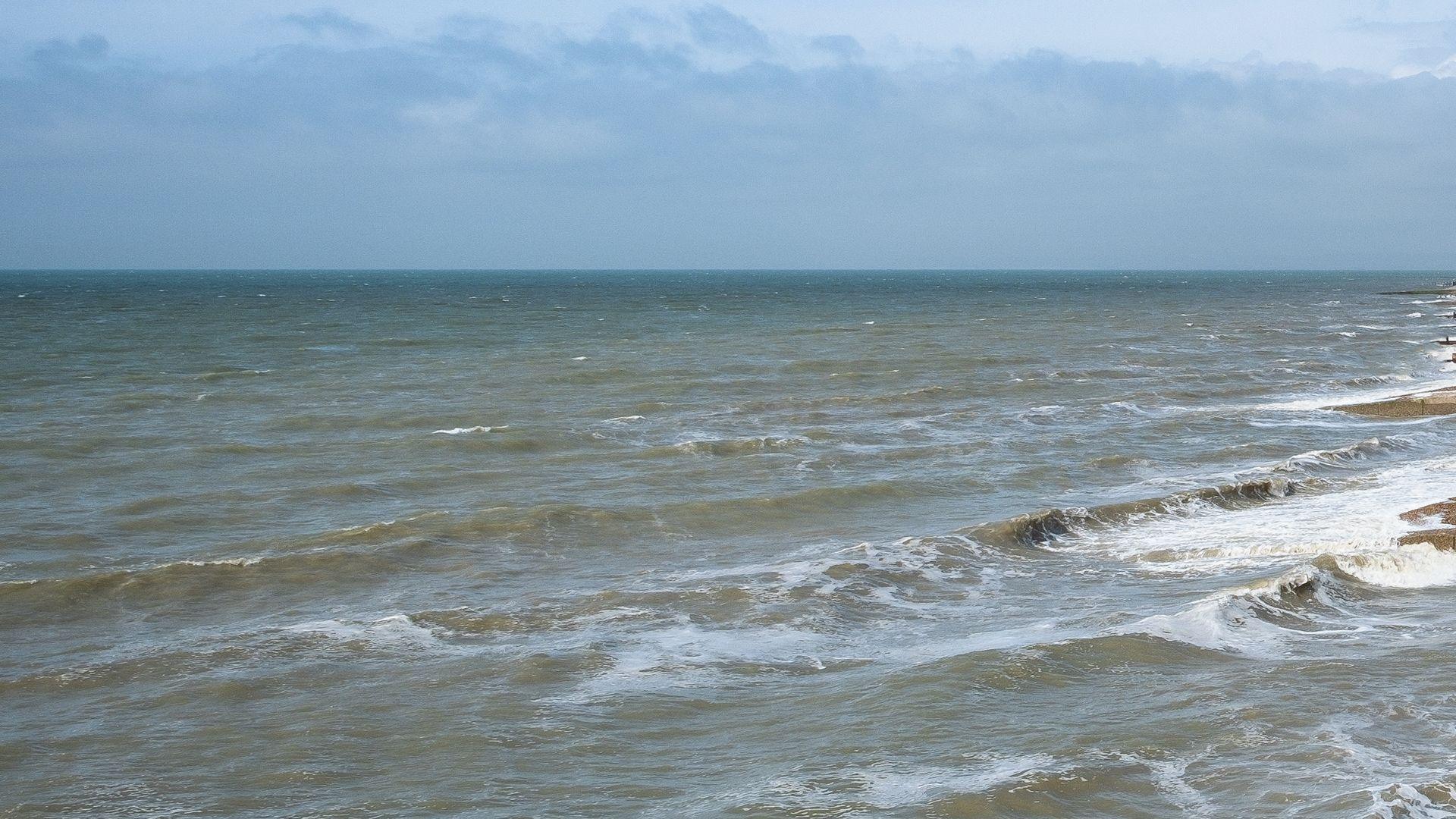 The horizon of the sea.