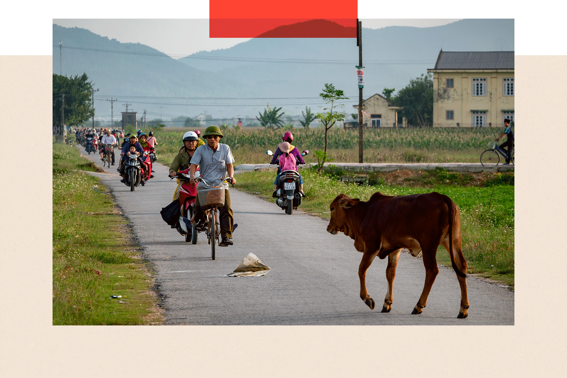 People on bikes in Nghe An 