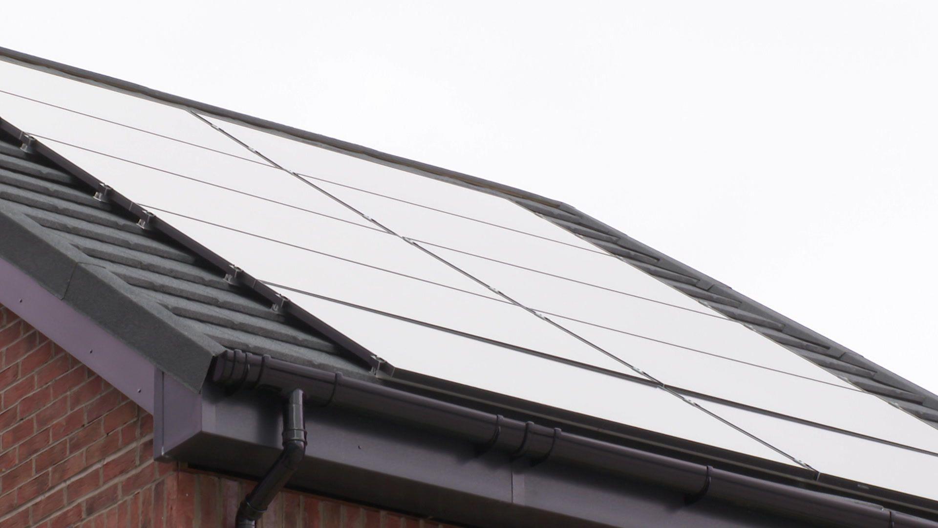 Solar panels on the house built within a week and assembled at ACC LIverpool