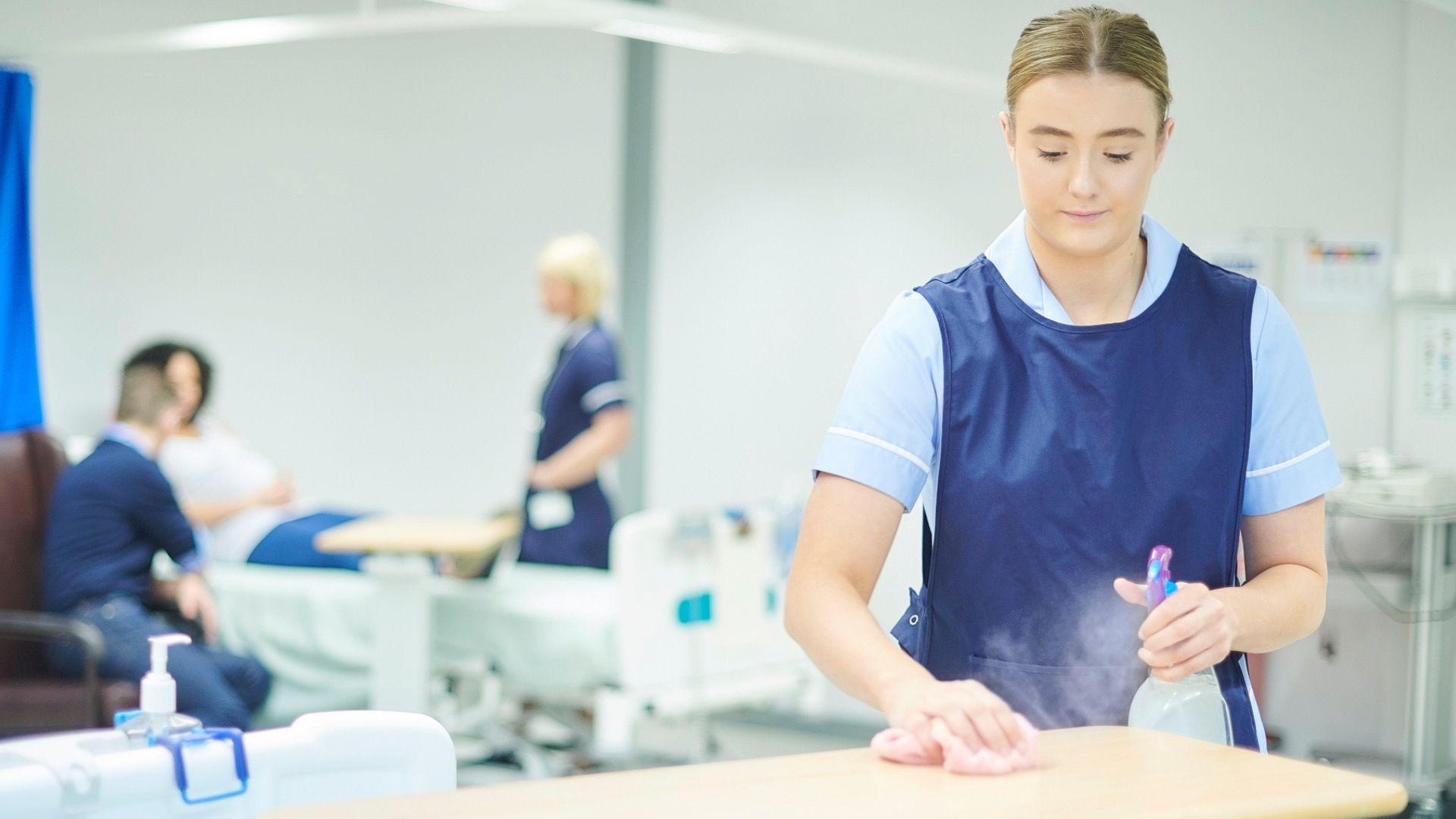 Cleaner in a hospital.