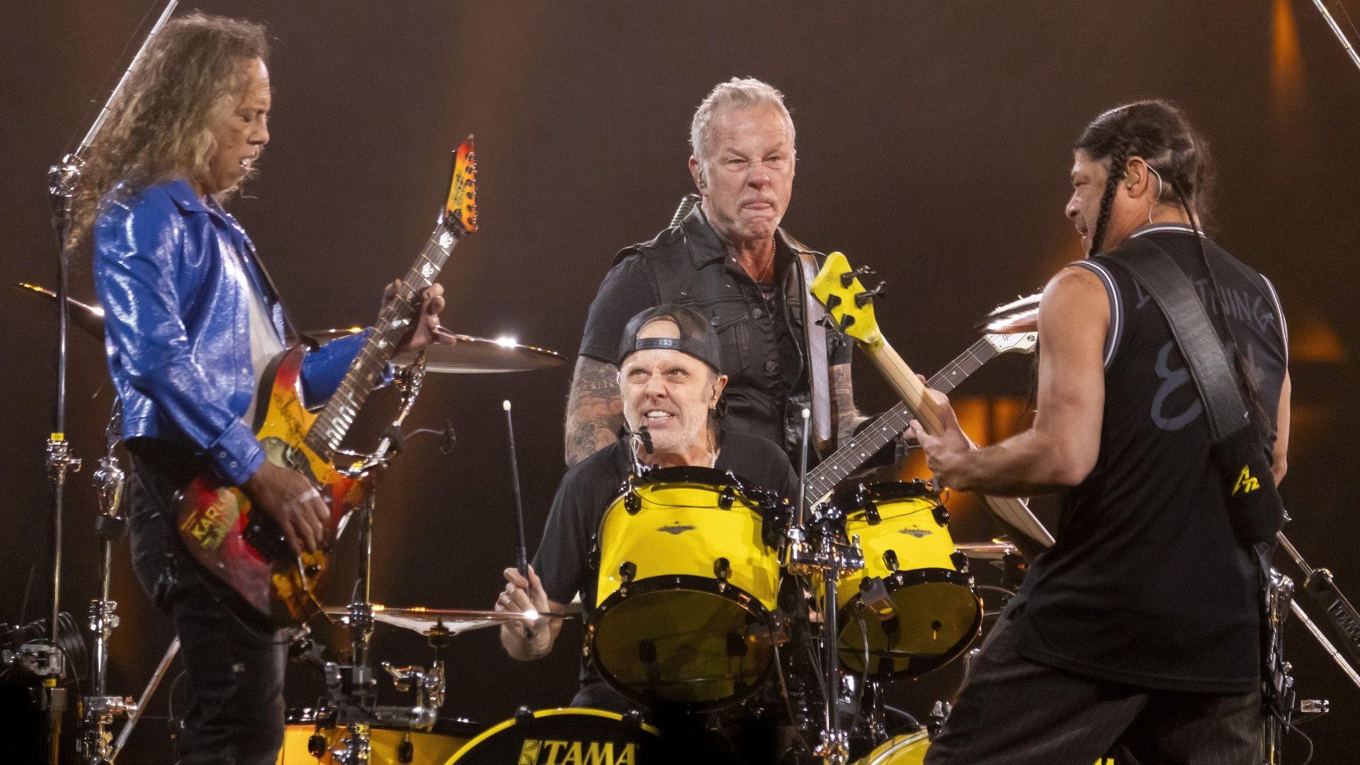 Kirk Hammett, Lars Ulrich, James Hetfield and Robert Trujillo of Metallica