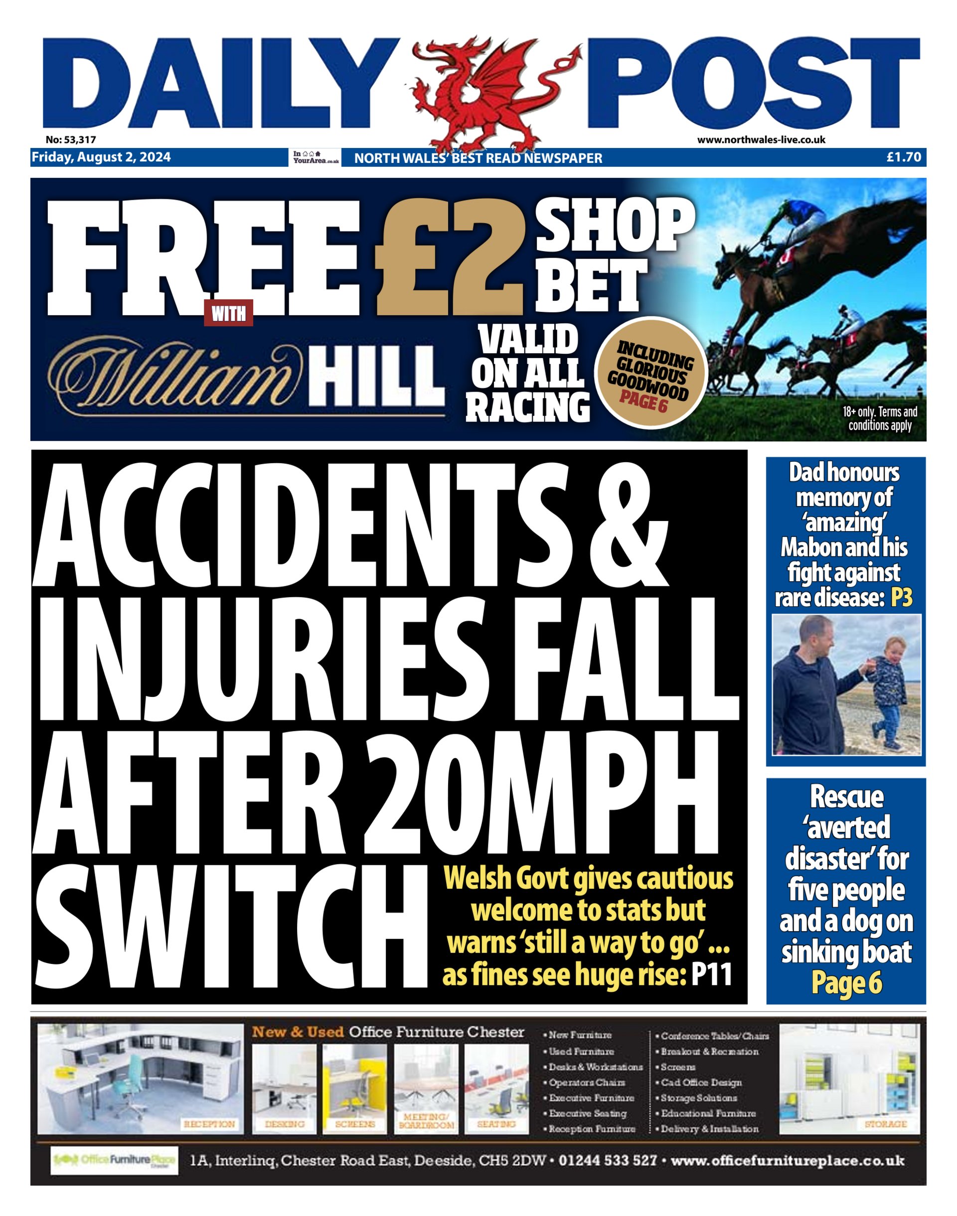 Front page of Daily Post