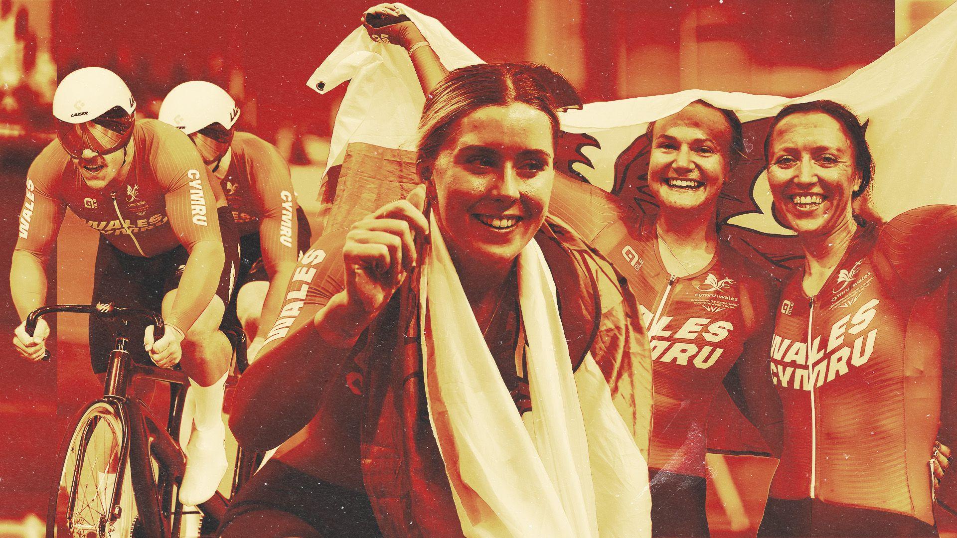 A Wales collage, featuring Emma Finucane (centre)