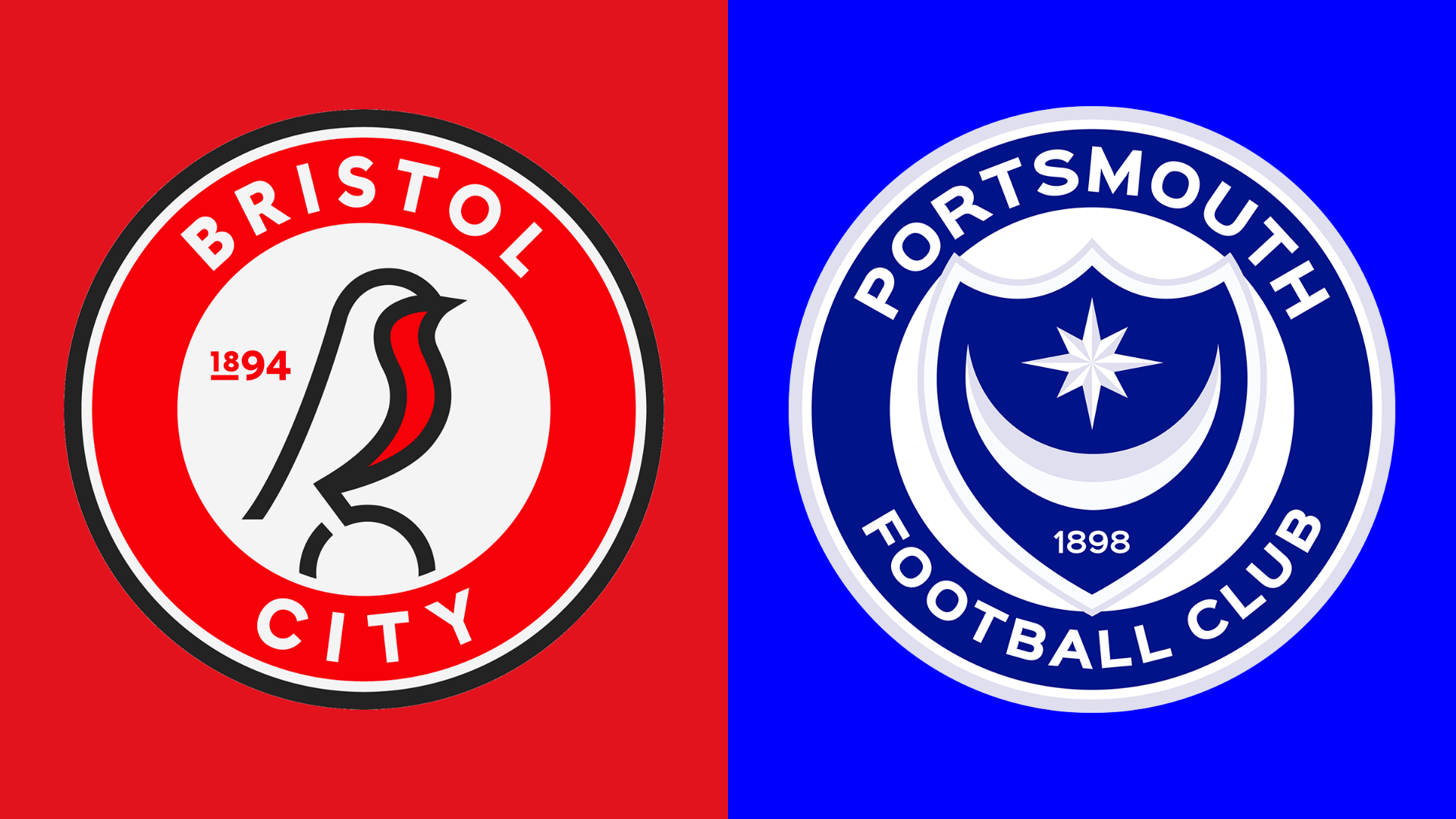 Bristol City v Portsmouth football club crests (Photo: BBC) 