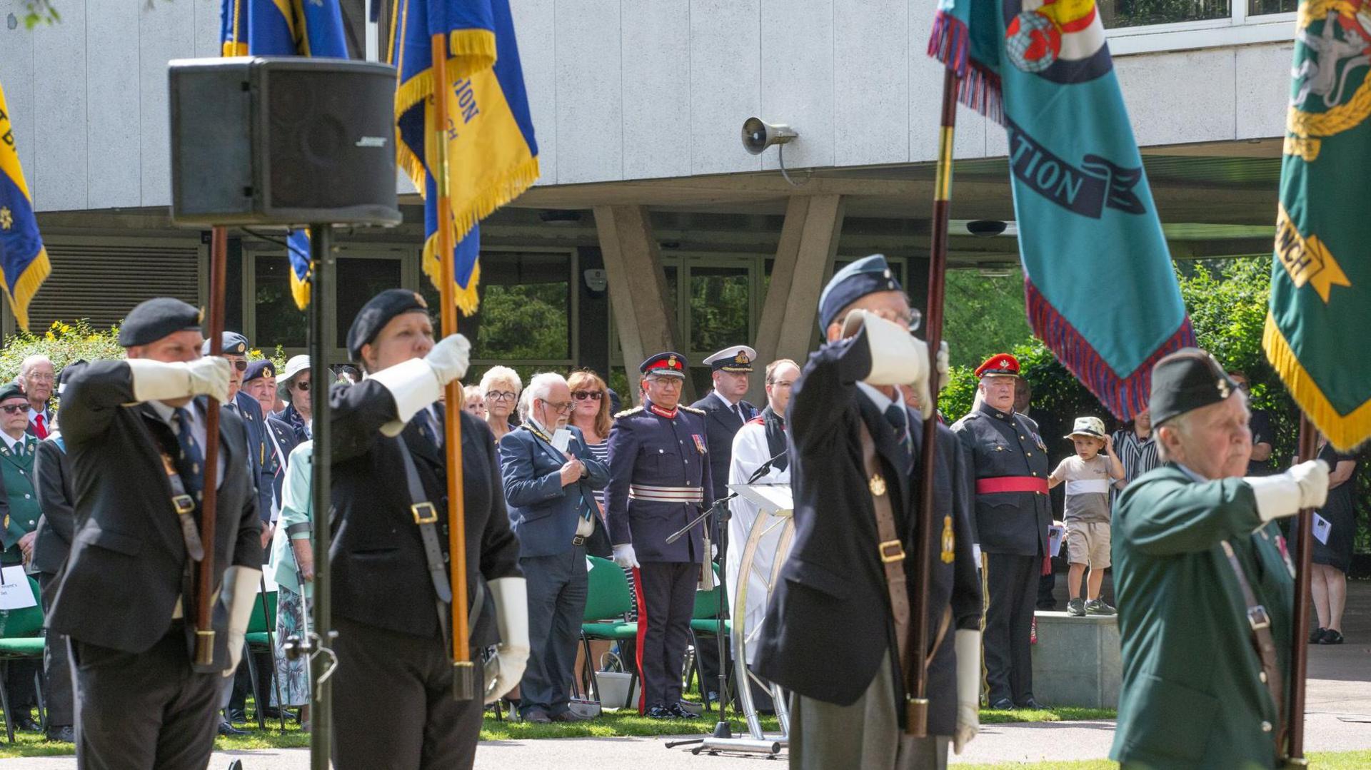 A flag raising ceremony