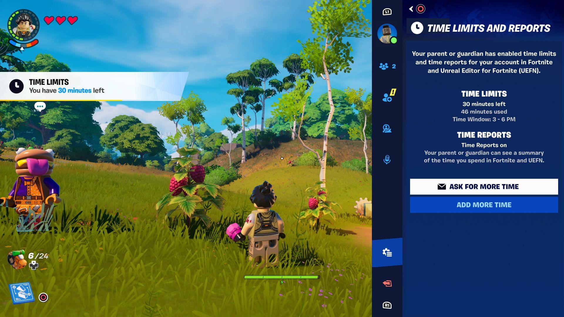 New parental controls in use in Fortnite