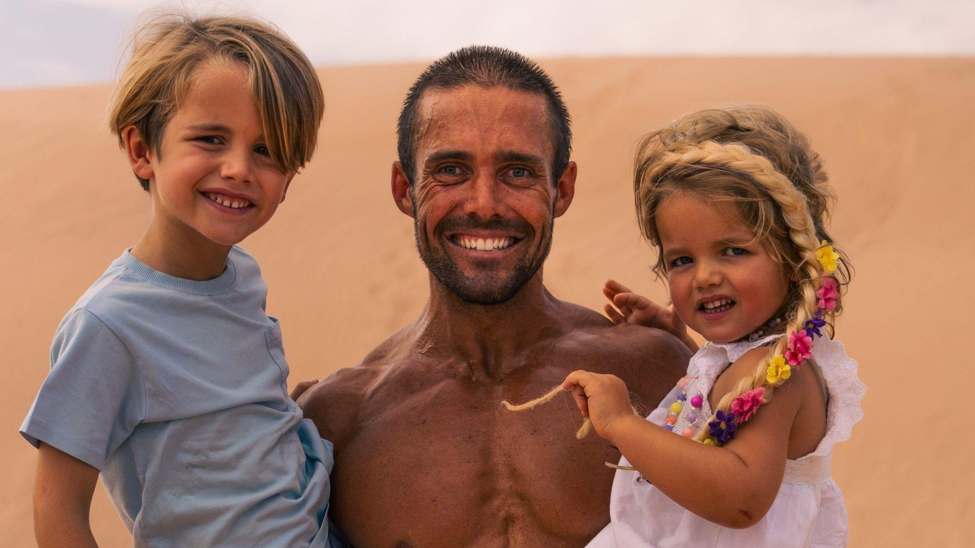 Spencer Matthews with two of his three children