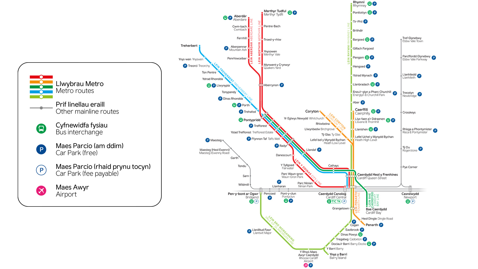 Map Metro De Cymru