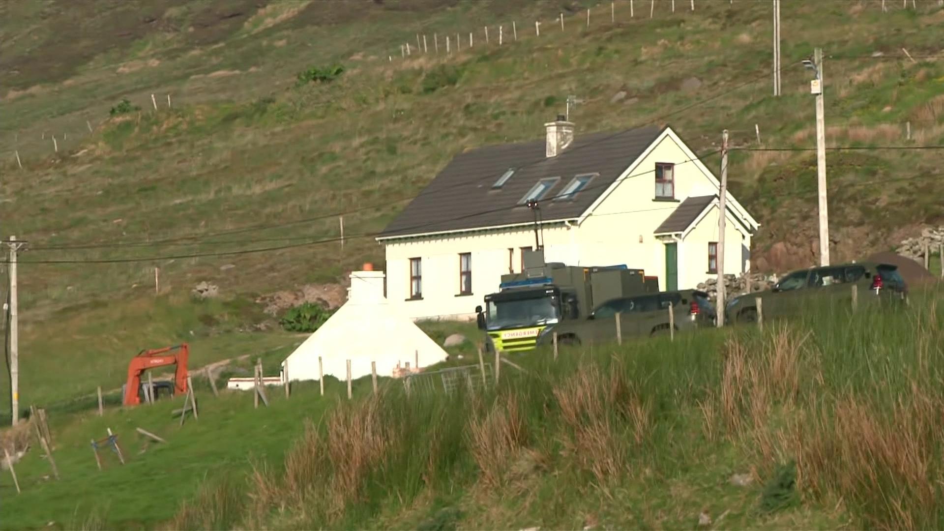 Irish Defence Forces vehicles at the scene of the explosion