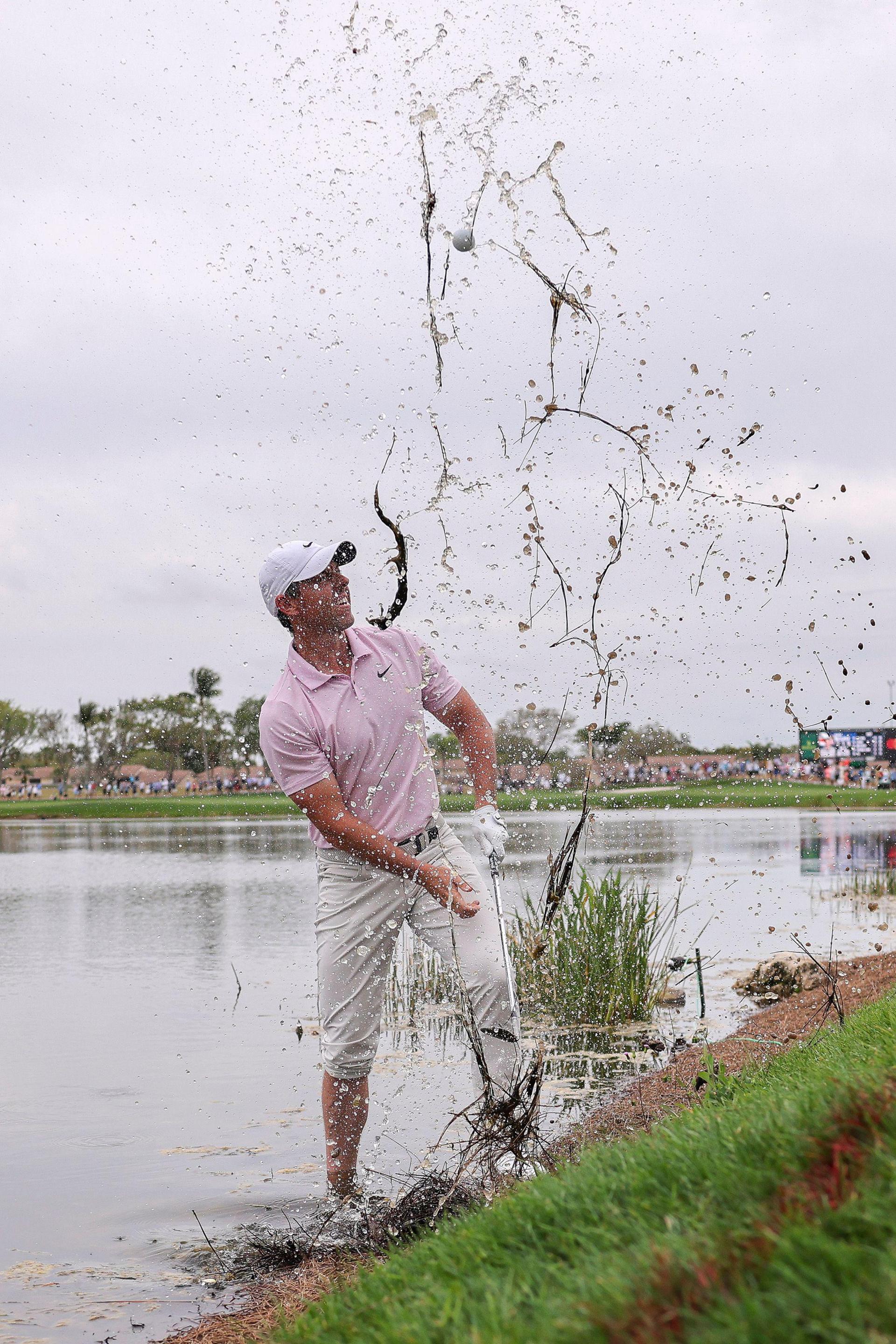 Rory McIlroy of Northern Ireland plays a shot out of the rough on the 16th hole during the third round of The Cognizant Classic in The Palm Beaches at PGA National Resort And Spa on March 02, 2024 in Palm Beach Gardens, Florida