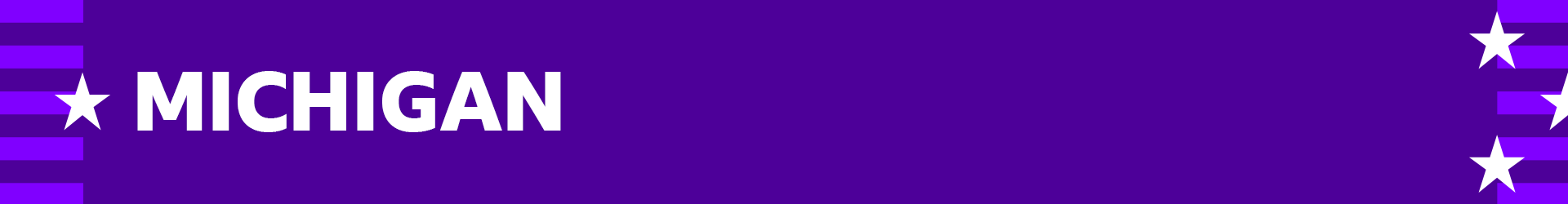 Purple banner denoting Michigan