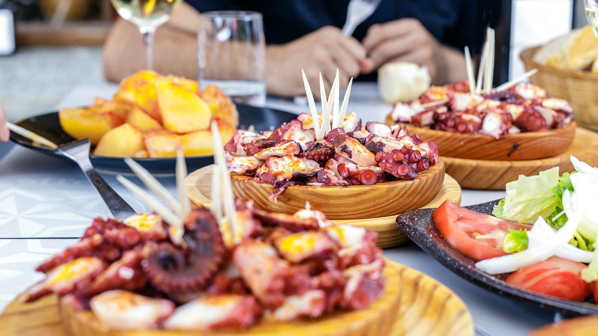 Pulpo a la Gallega, a common Spanish dish