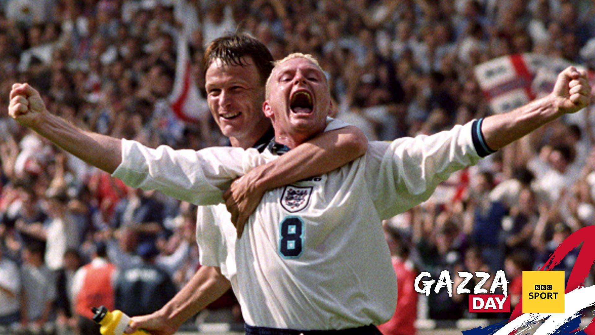 Gazza celebrates index picture