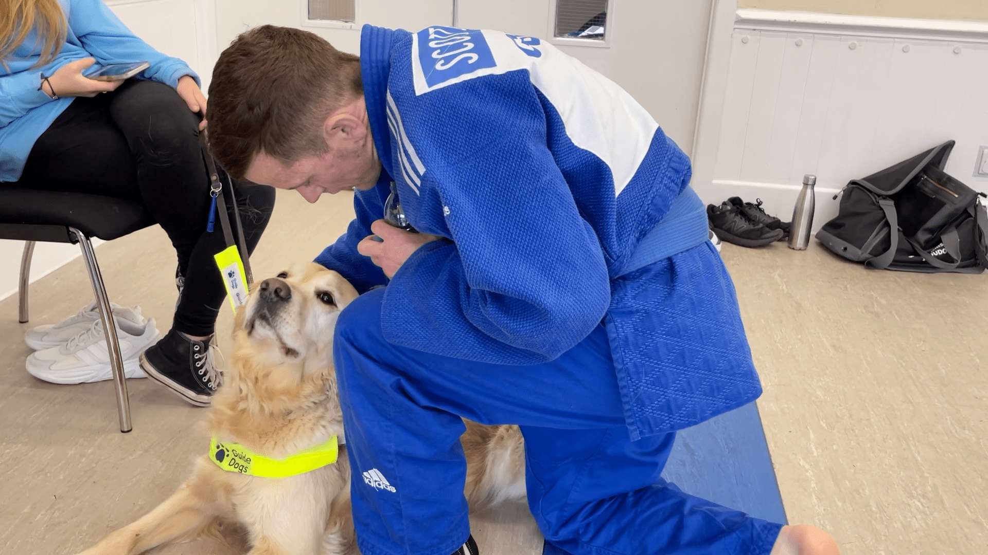 Scott Bailey and his guide dog