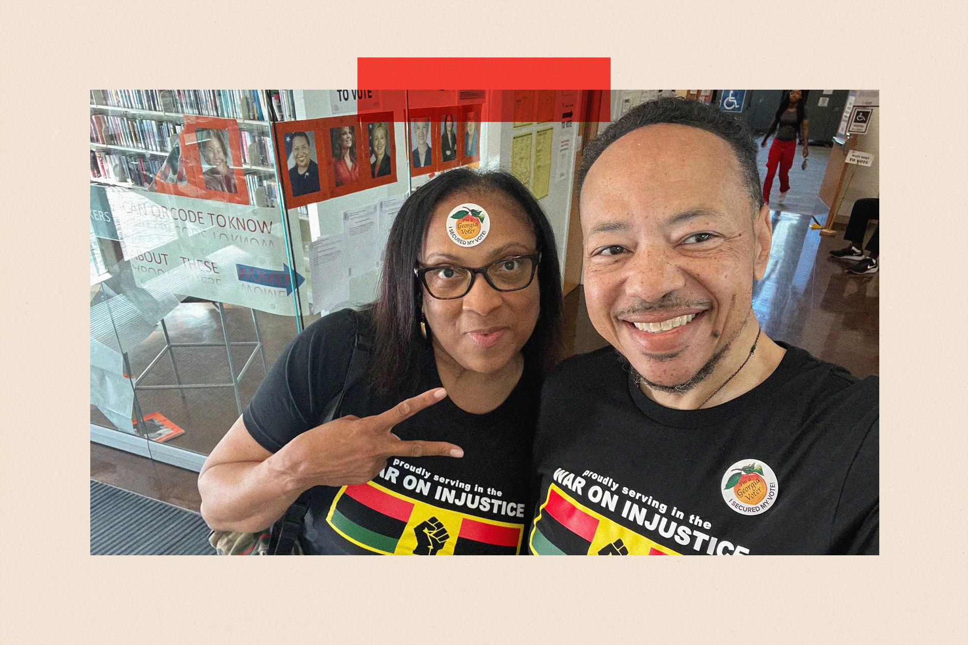 Monte Norwood and his wife Wanda after voting in Atlanta