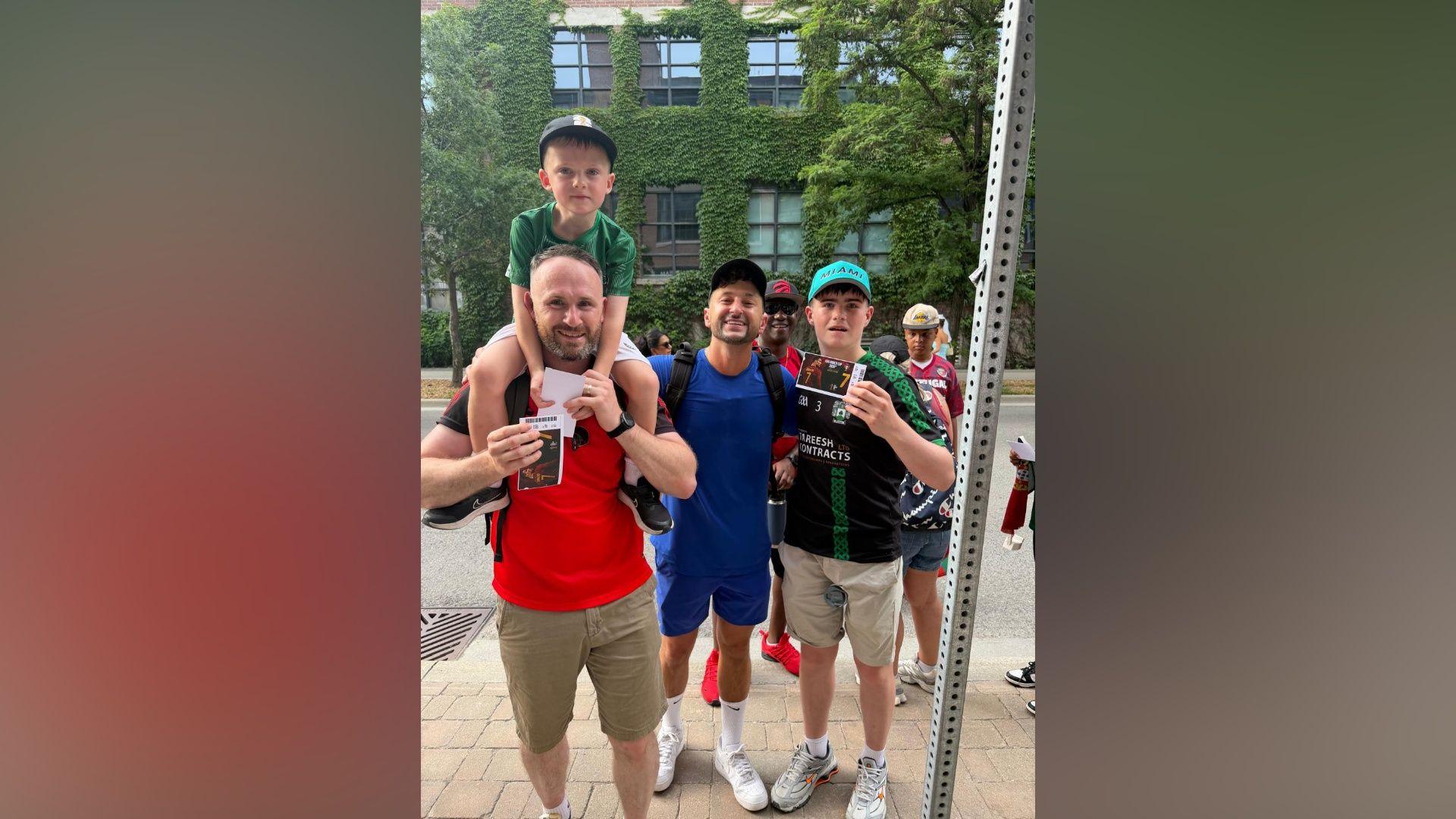 Cormac Carville, with two of his boys and Zachery Dereniowski