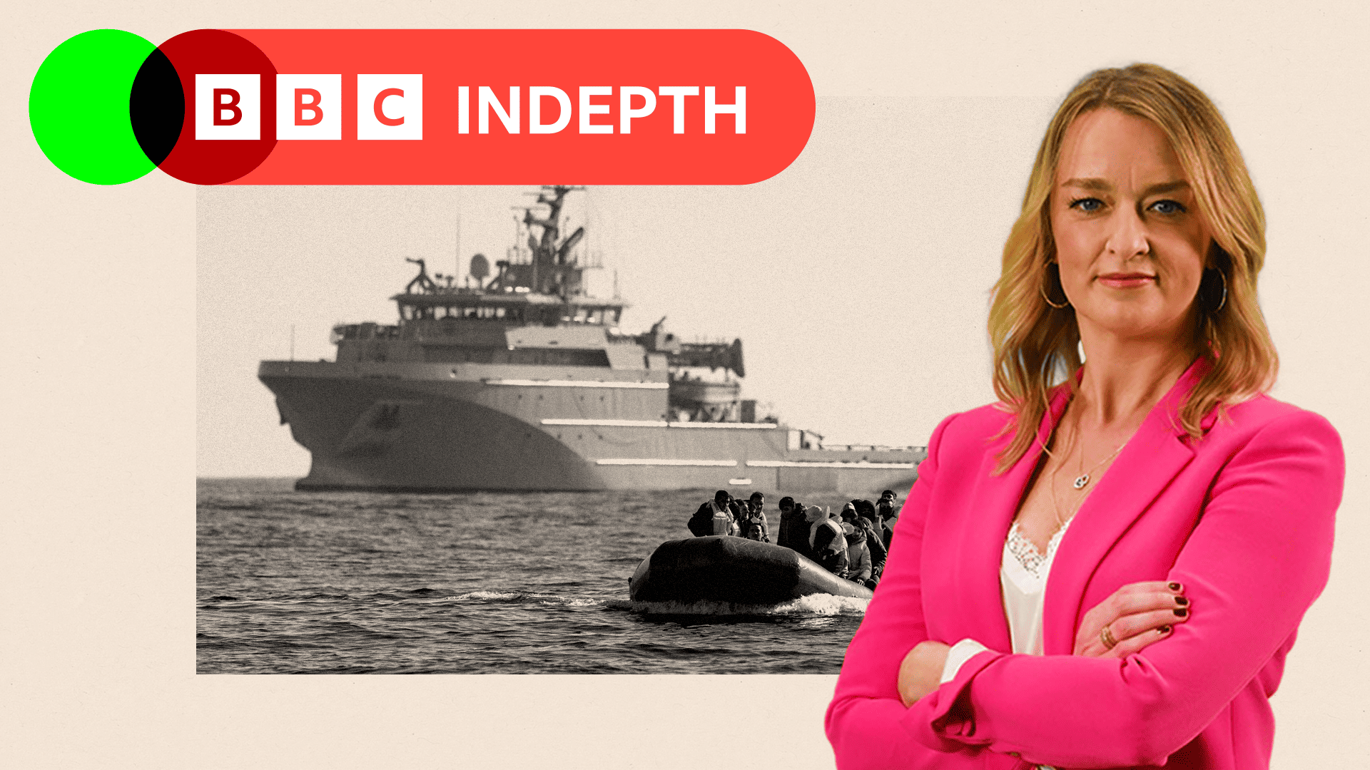 Two treated images of a large ship with an image of Laura K edited on the side
