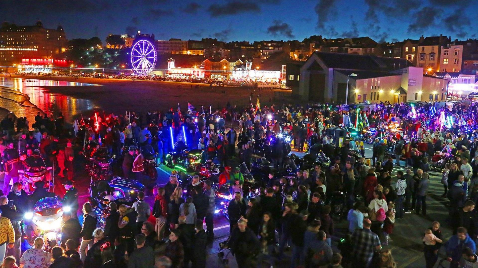 Bikers light up the Scarborough seafront at last year's Goldwing Light Parade