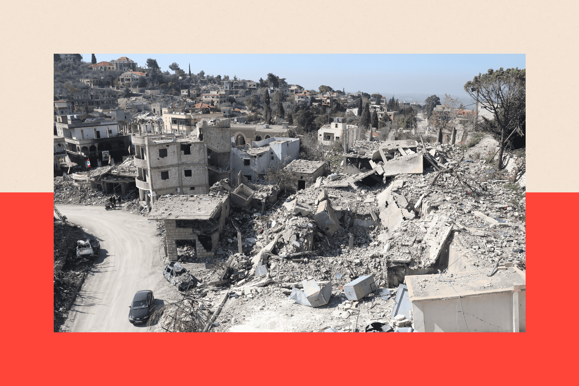  A general view of destruction and damaged houses in Lebanon 