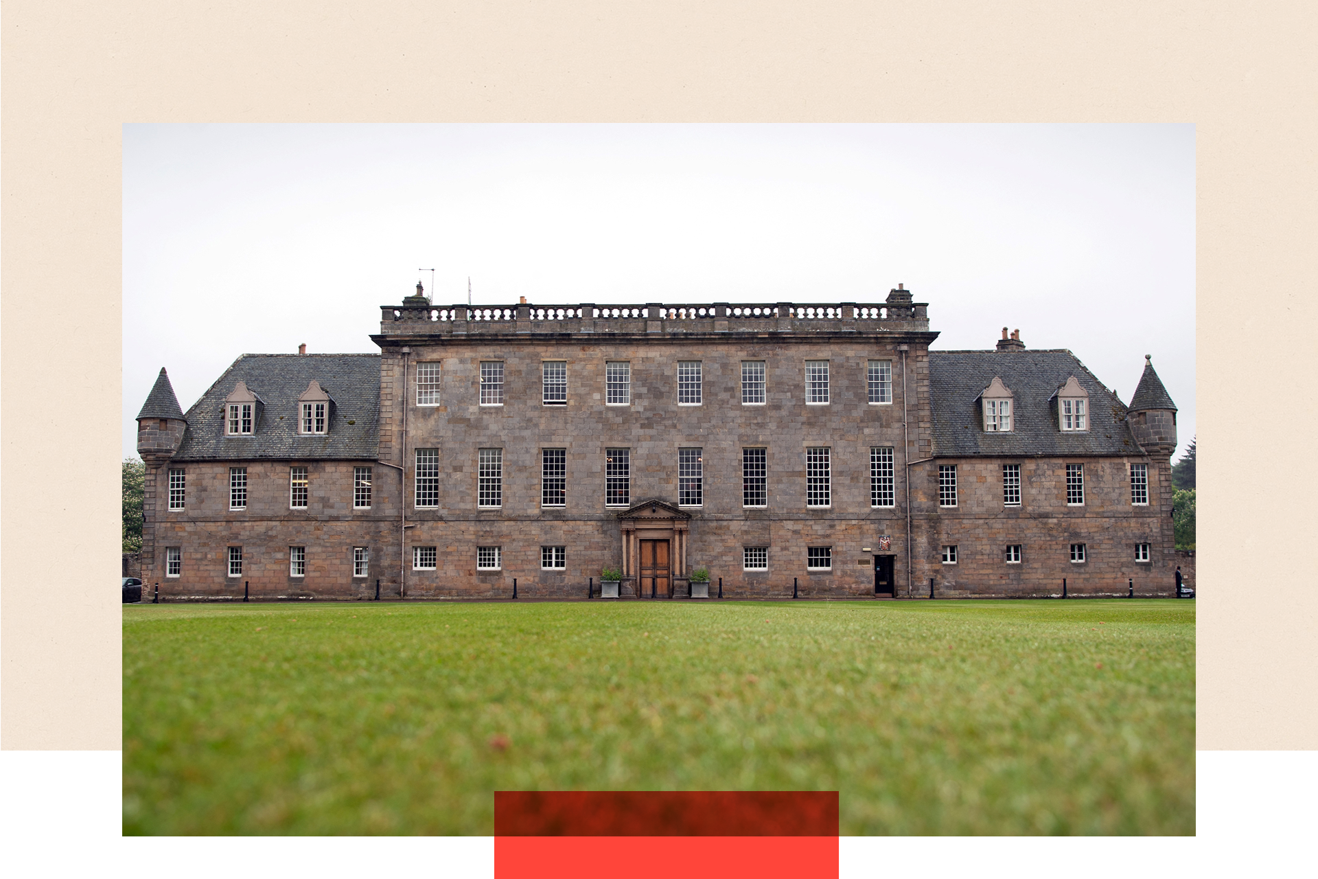  A photograph taken in 2024 showing one of the buildings of the Gordonstoun School, in Elgin, in the Scottish Highlands, with a lawn in front of it