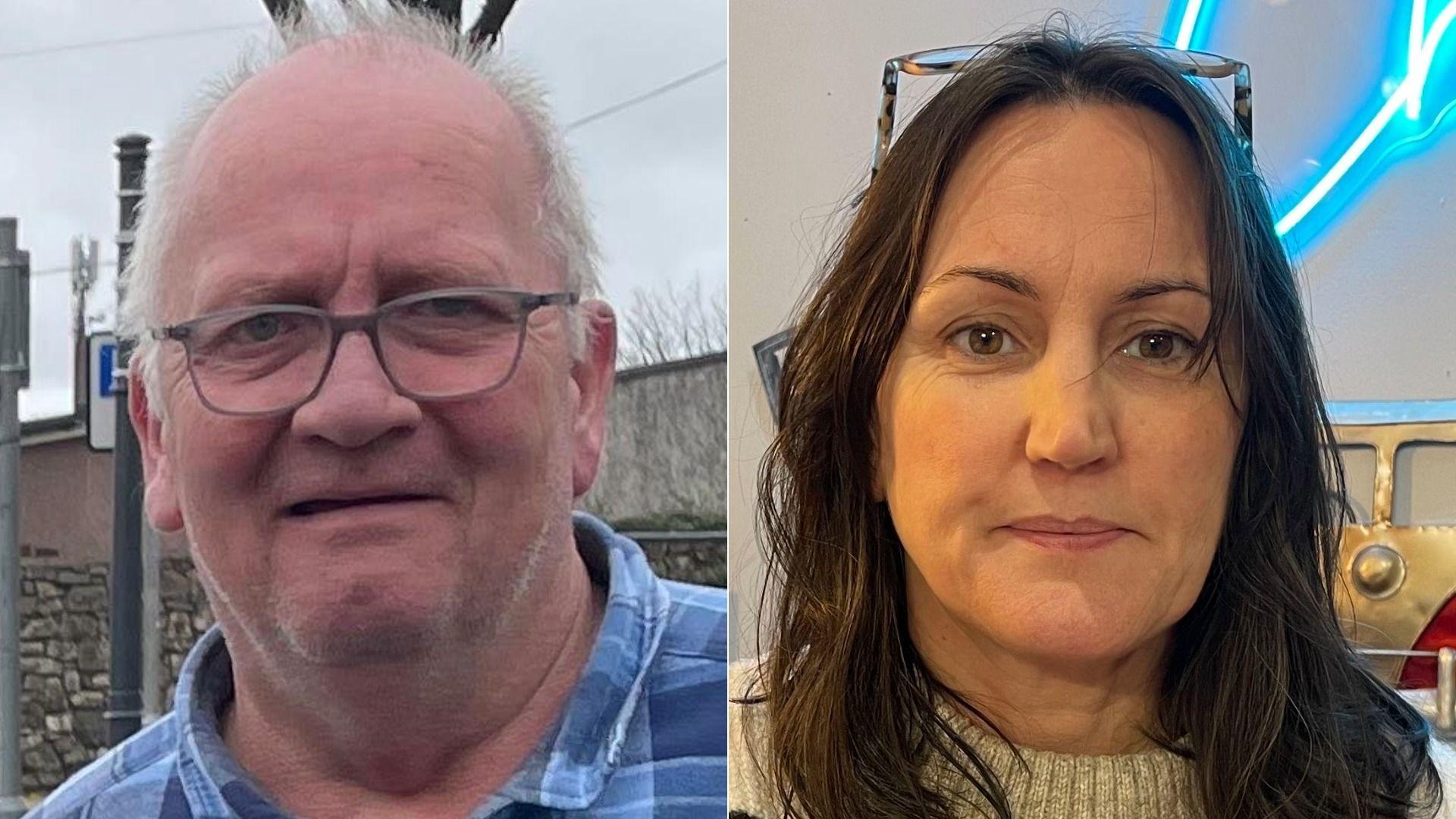 Huw Jones [Dyn tacsi yn Amlwch] a Rhian Sinnott