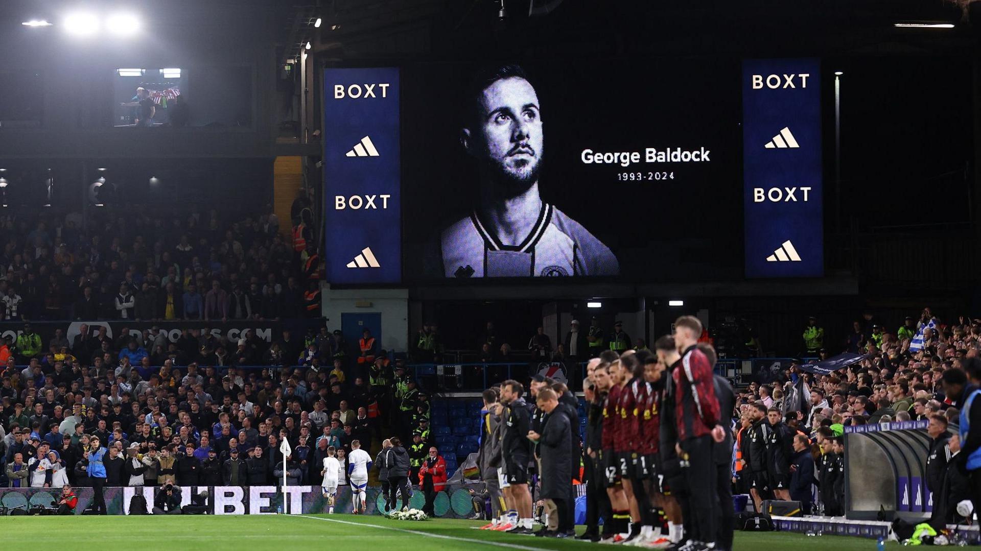 Elland Road pays tribute to George Baldock