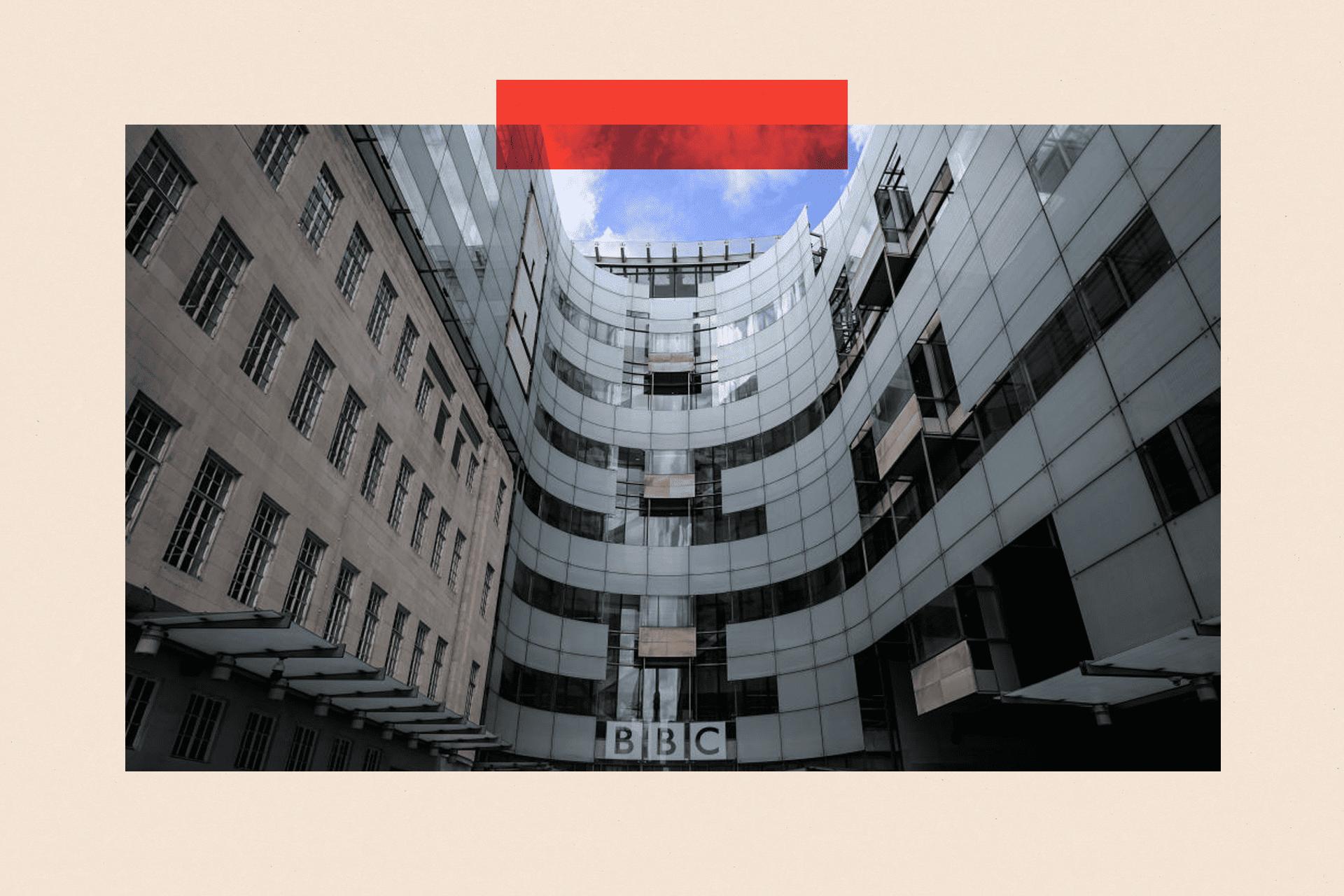 A general view of the front of BBC Broadcasting House on 10 July 2023.