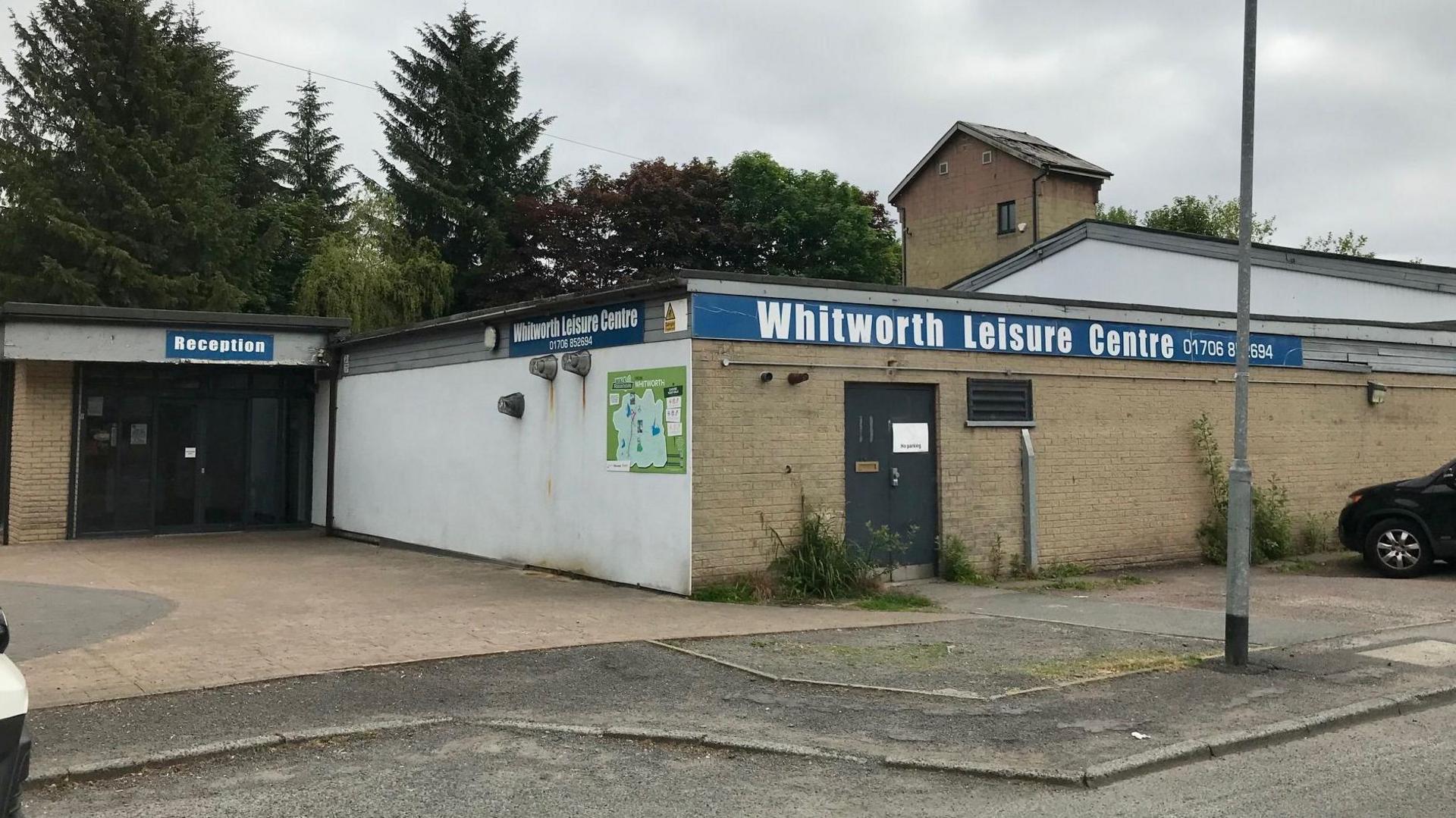 A view of Whitworth Leisure Centre from the car park