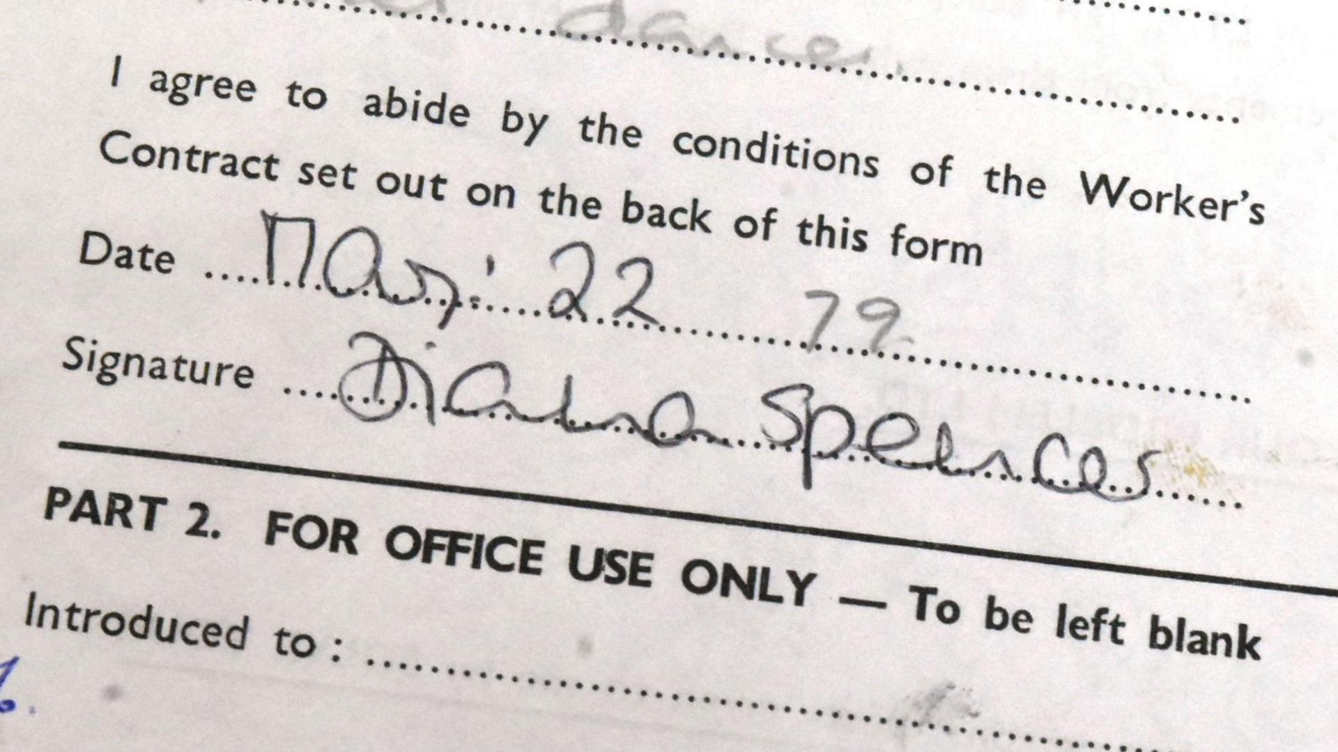 Princess Diana's signature