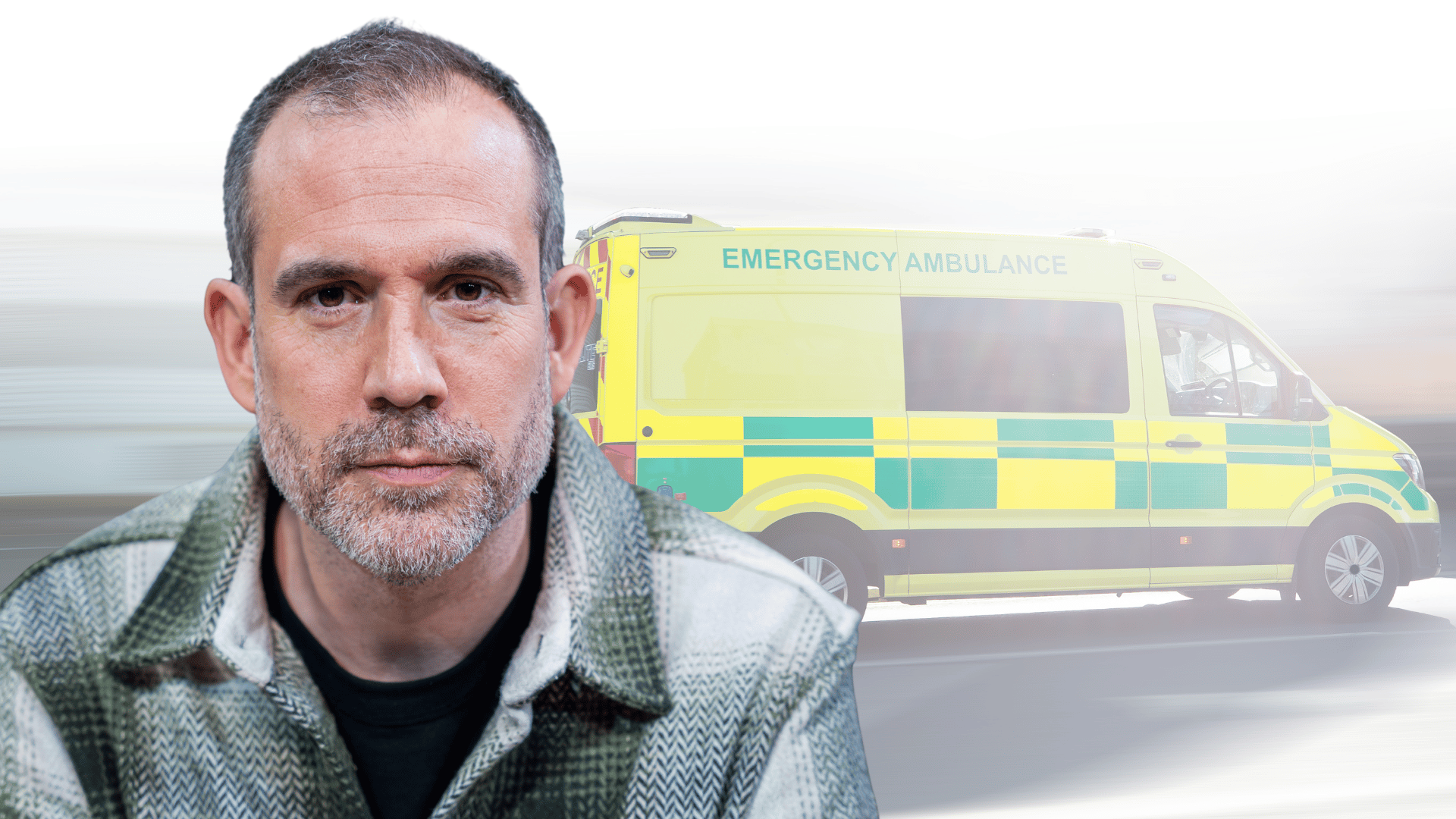 image shows dr xand in front of an ambulance