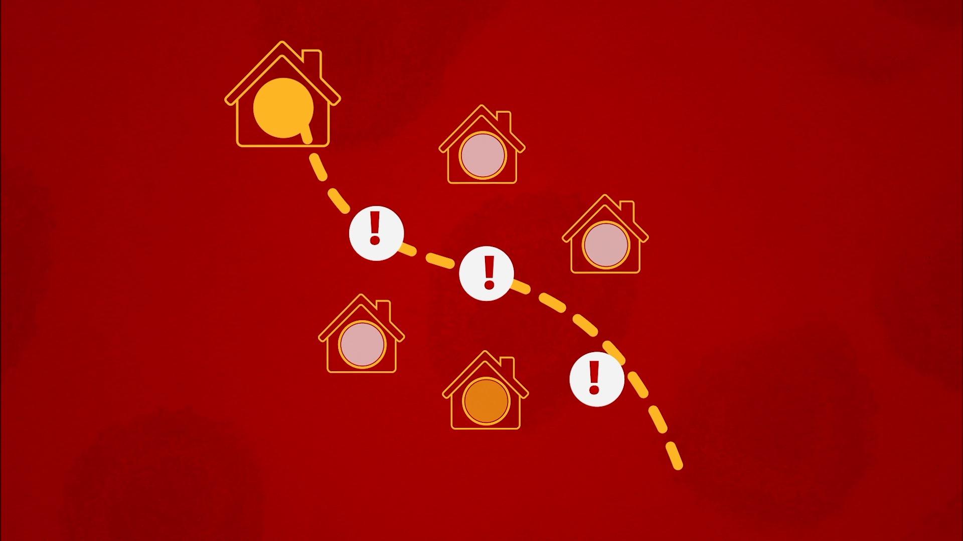 A graphic showing how track and trace schemes work