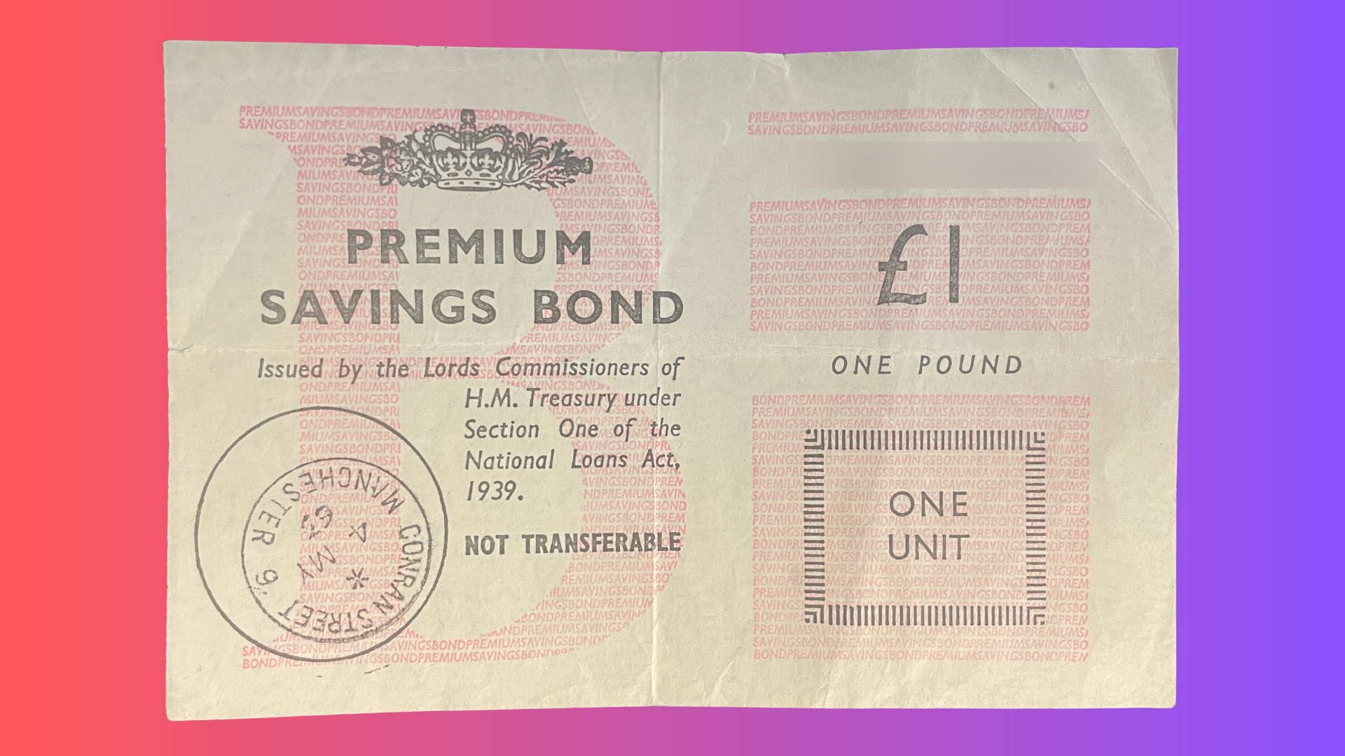 A BBC Morning Live viewer's old Premium Bond, purchased in 1963