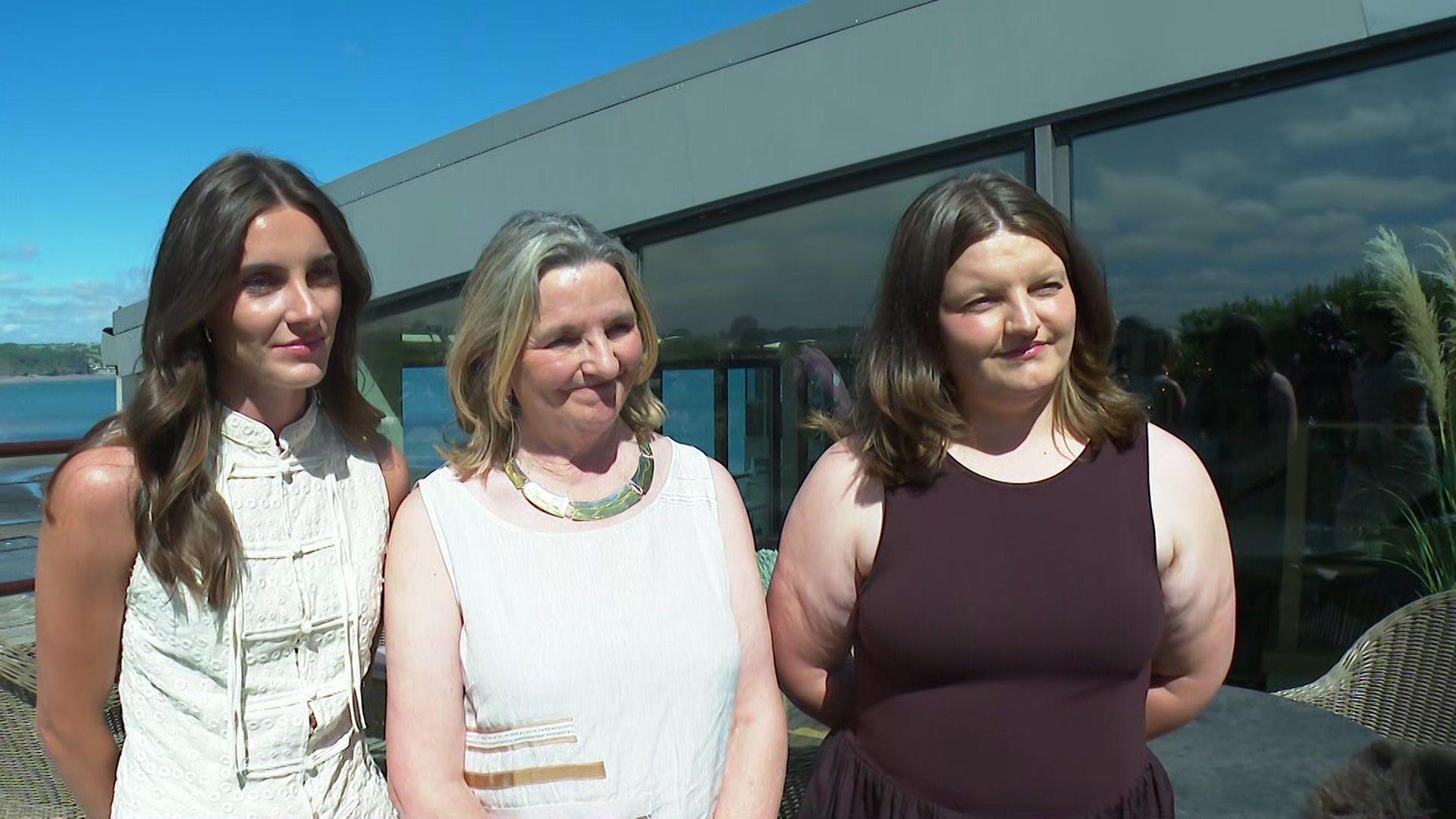 Ray Gravell's widow Mari (centre) and daughters Manon and Gwenan