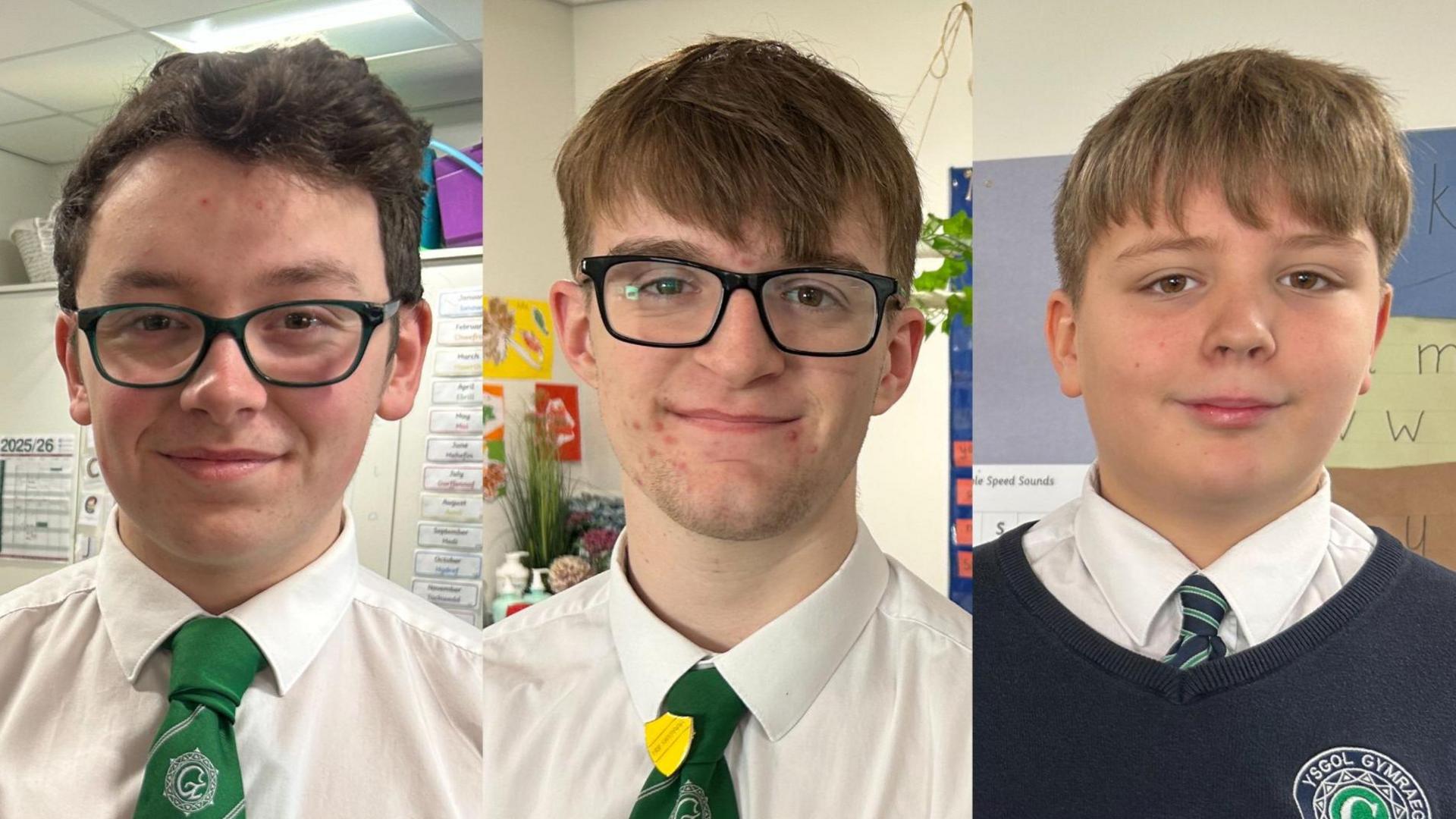 Cody, Efan ac Eben o Ysgol Gymraeg Gwynllyw