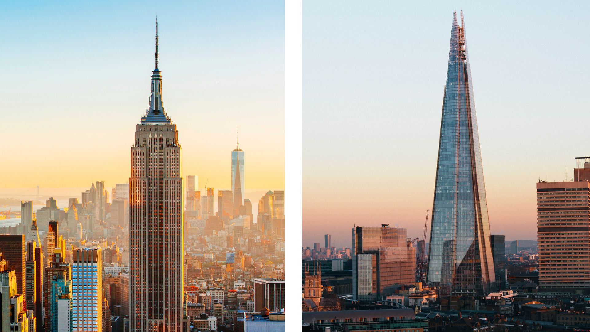 Empire State Building (left) and the Shard (right)