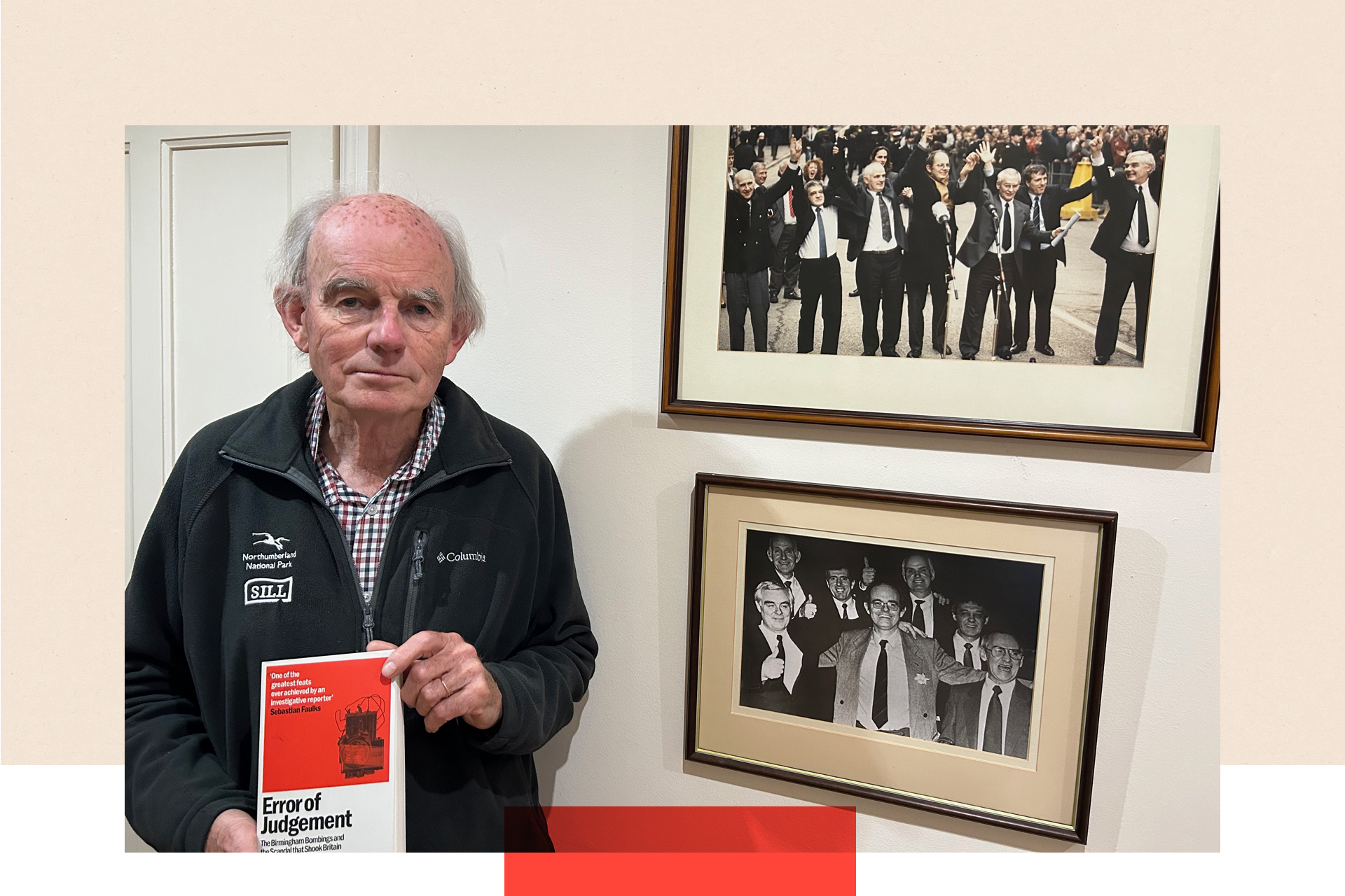 Chris Mullin holding a copy of his book Error of Judgement