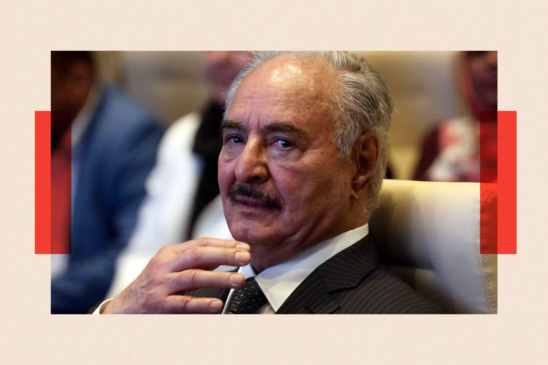 Khalifa Haftar attends a conference 