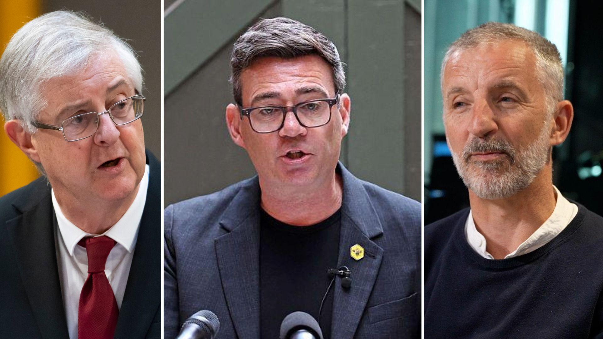 Mark Drakford, Andy Burnham a Richard Wyn Jones