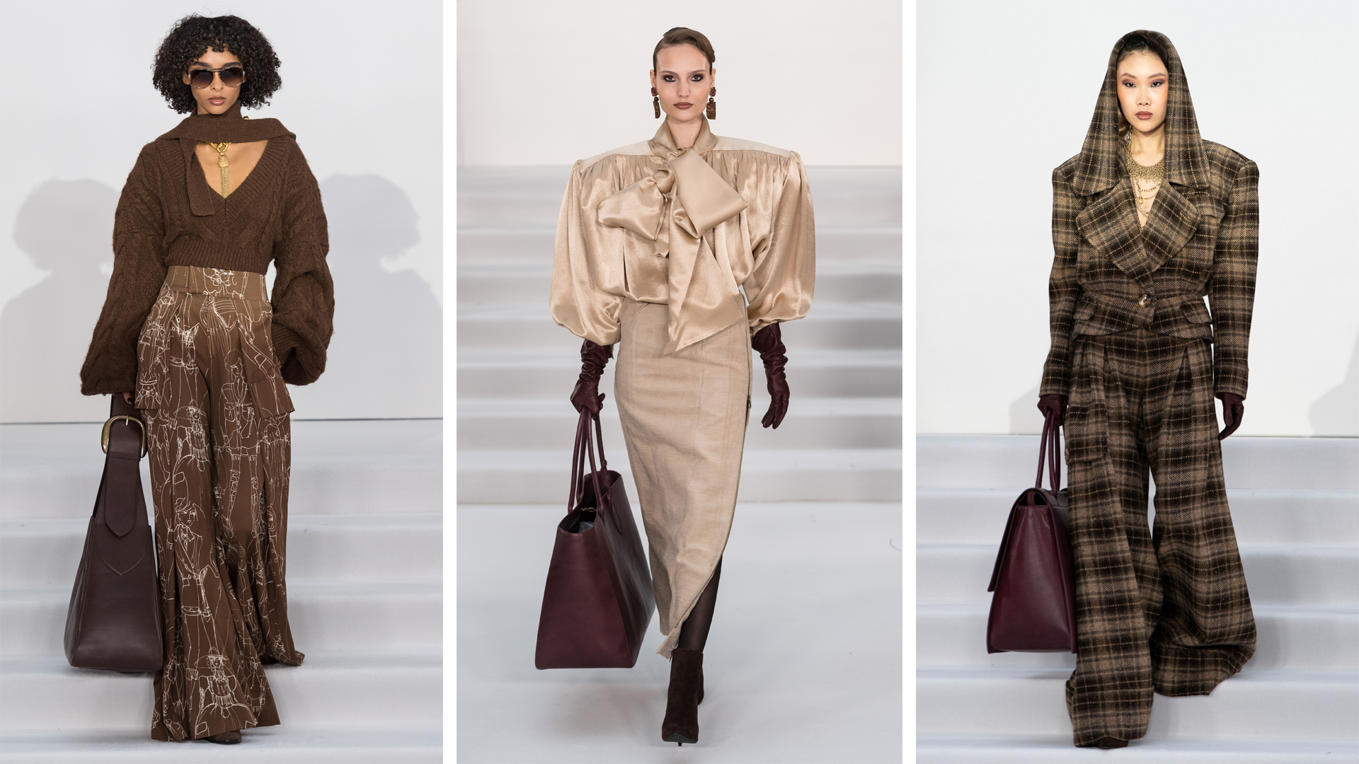 Modelet ecin në pasarelën e sfilatës së modës Paul Costelloe Ready to Wear Vjeshtë/Dimër 2026-2027 gjatë Javës së Modës në Londër, shkurt 2026, më 19 shkurt 2026 në Londër, Angli.