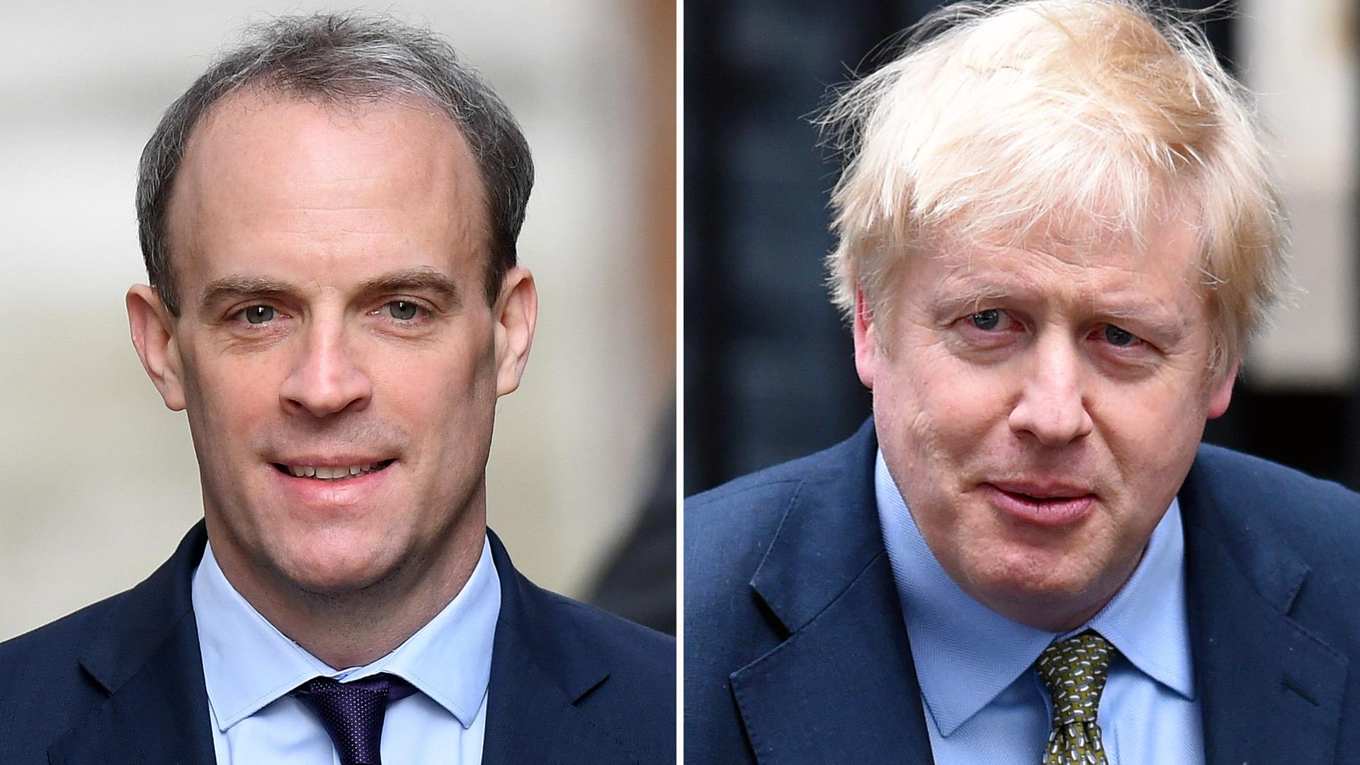 Dominic Raab and Boris Johnson