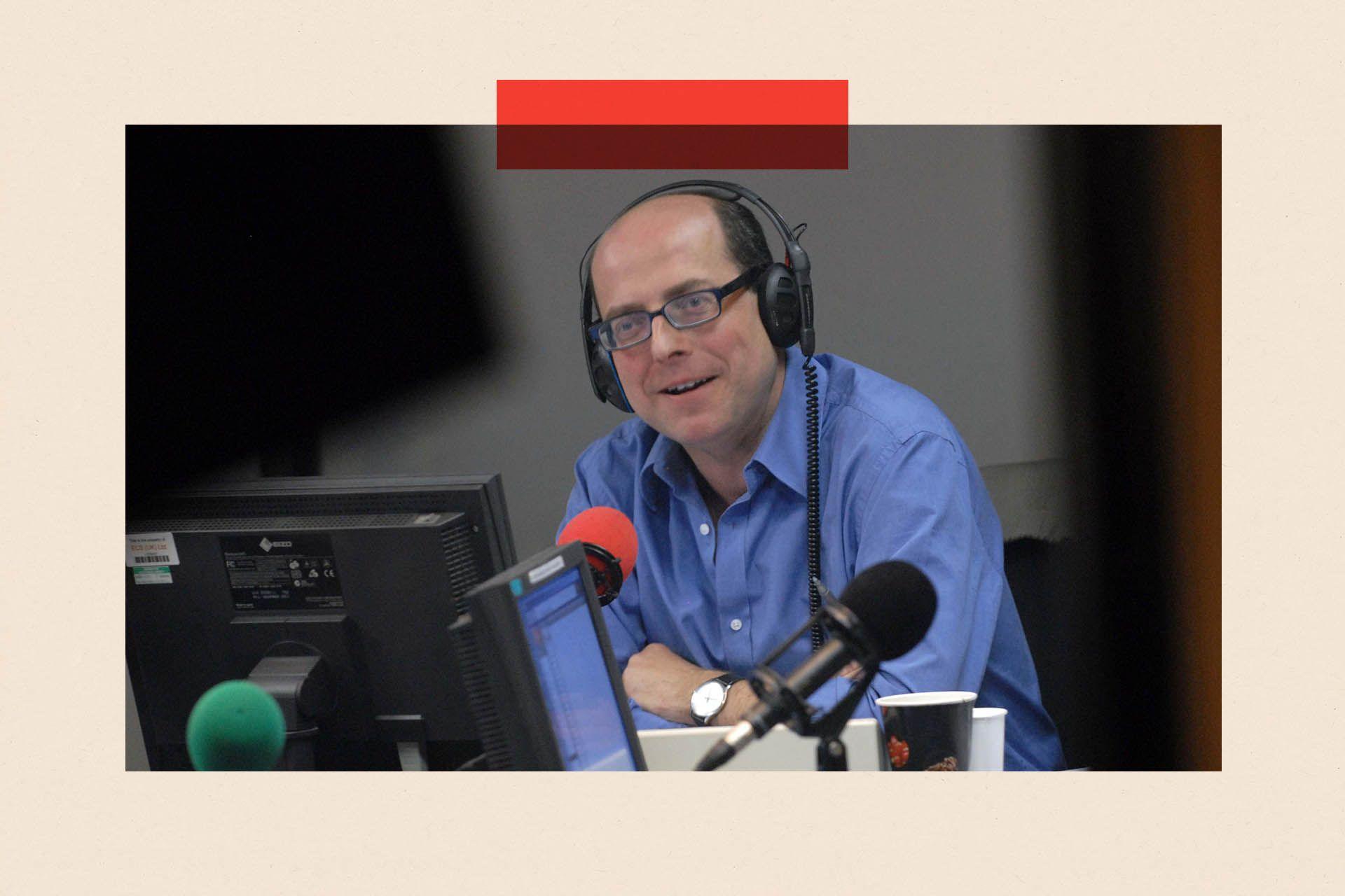 Nick Robinson presenting BBC Radio 4 Today Programme.