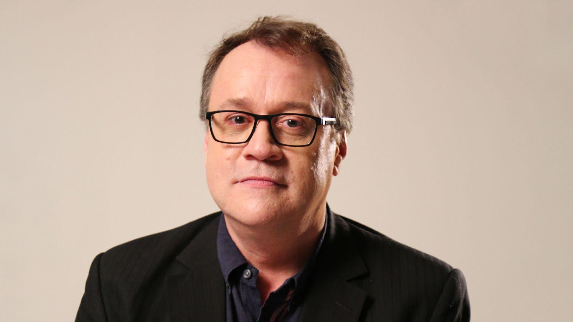 Head and shoulders of Russell T Davies looking at the camera